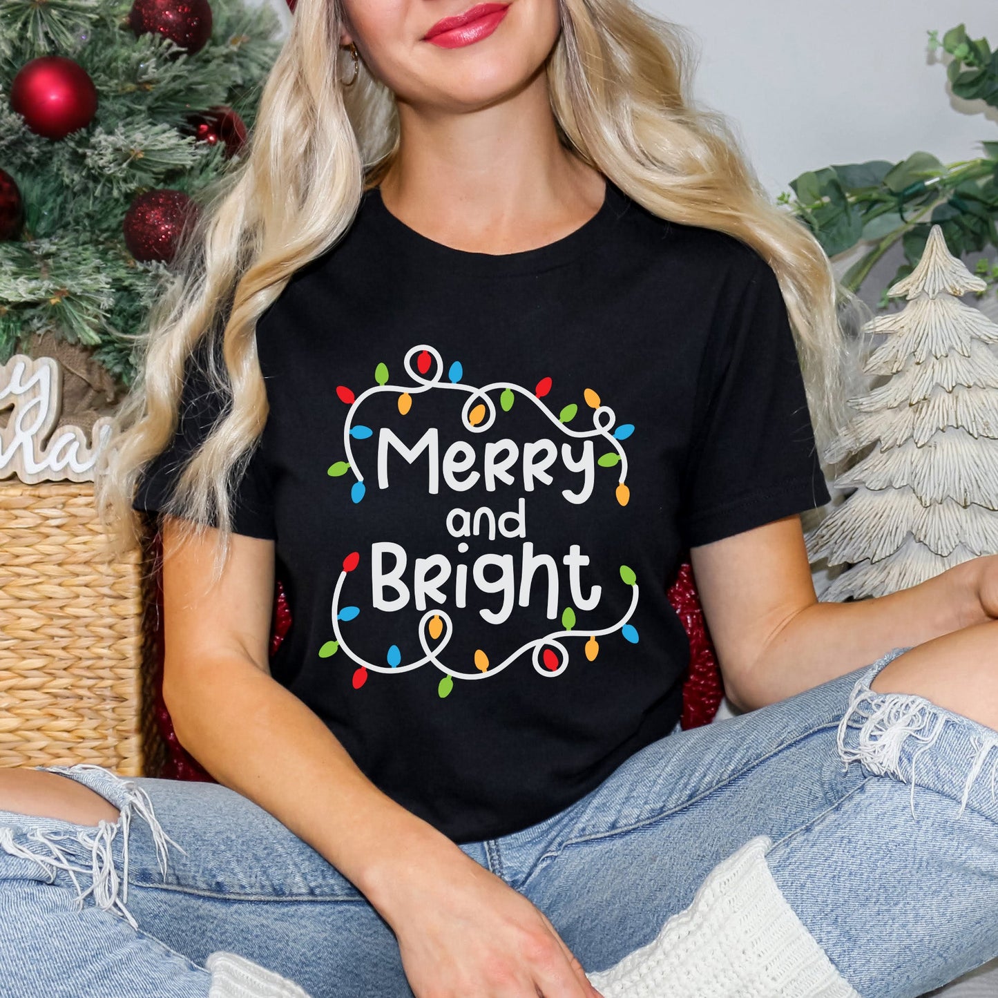 Merry And Bright Lights | Short Sleeve Crew Neck