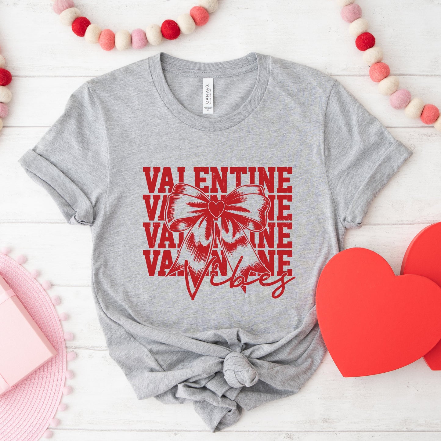 Coquette Valentine Vibes Stacked | Short Sleeve Graphic Tee