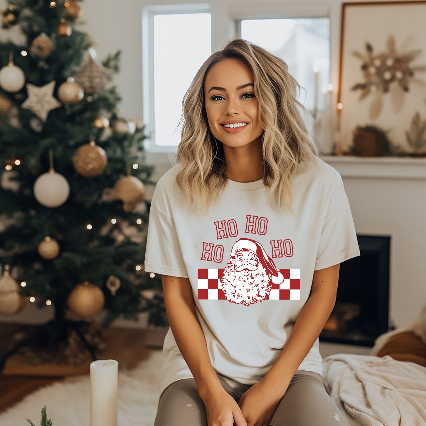 Ho Ho Ho Checkered | Garment Dyed Tee