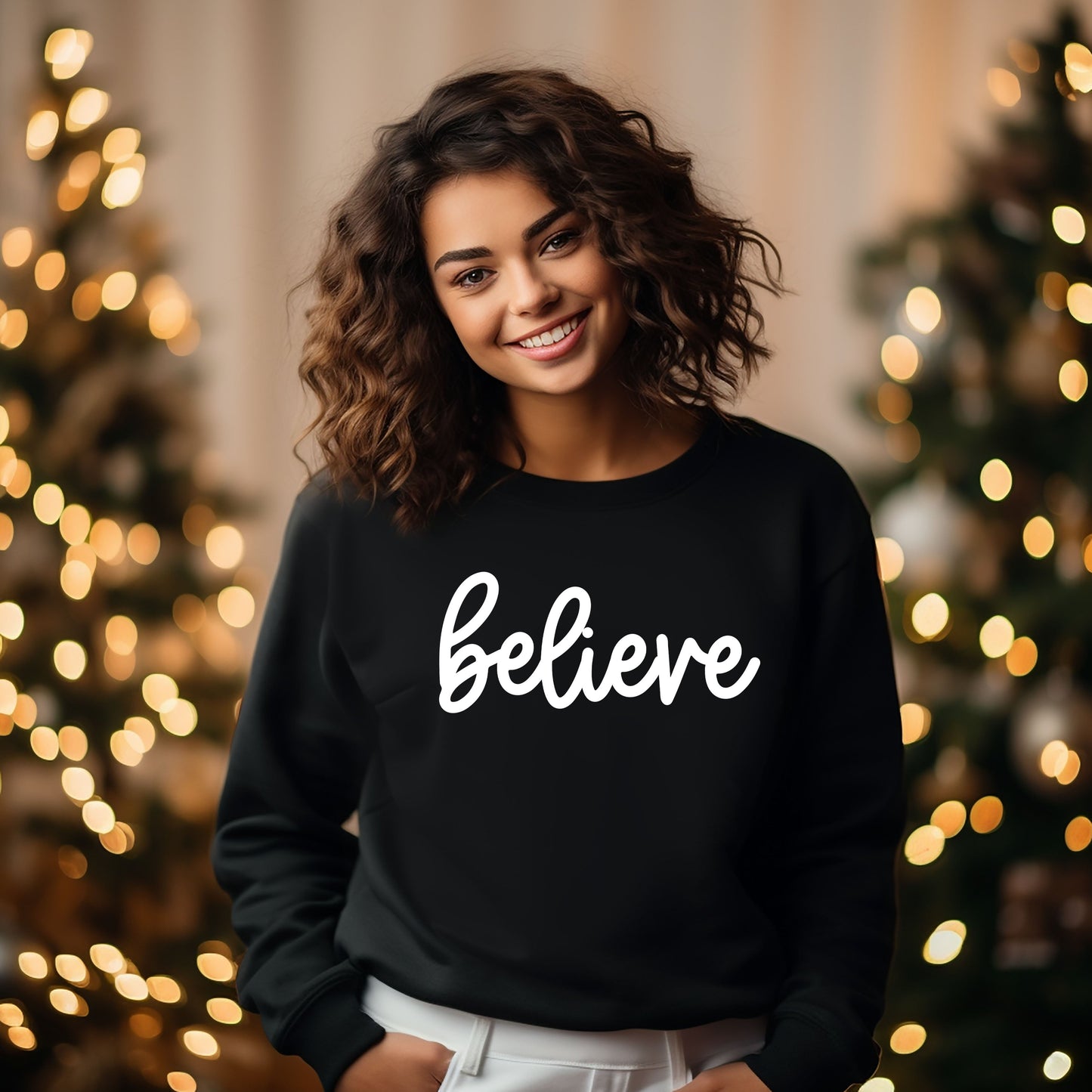Believe Bold Cursive | Sweatshirt