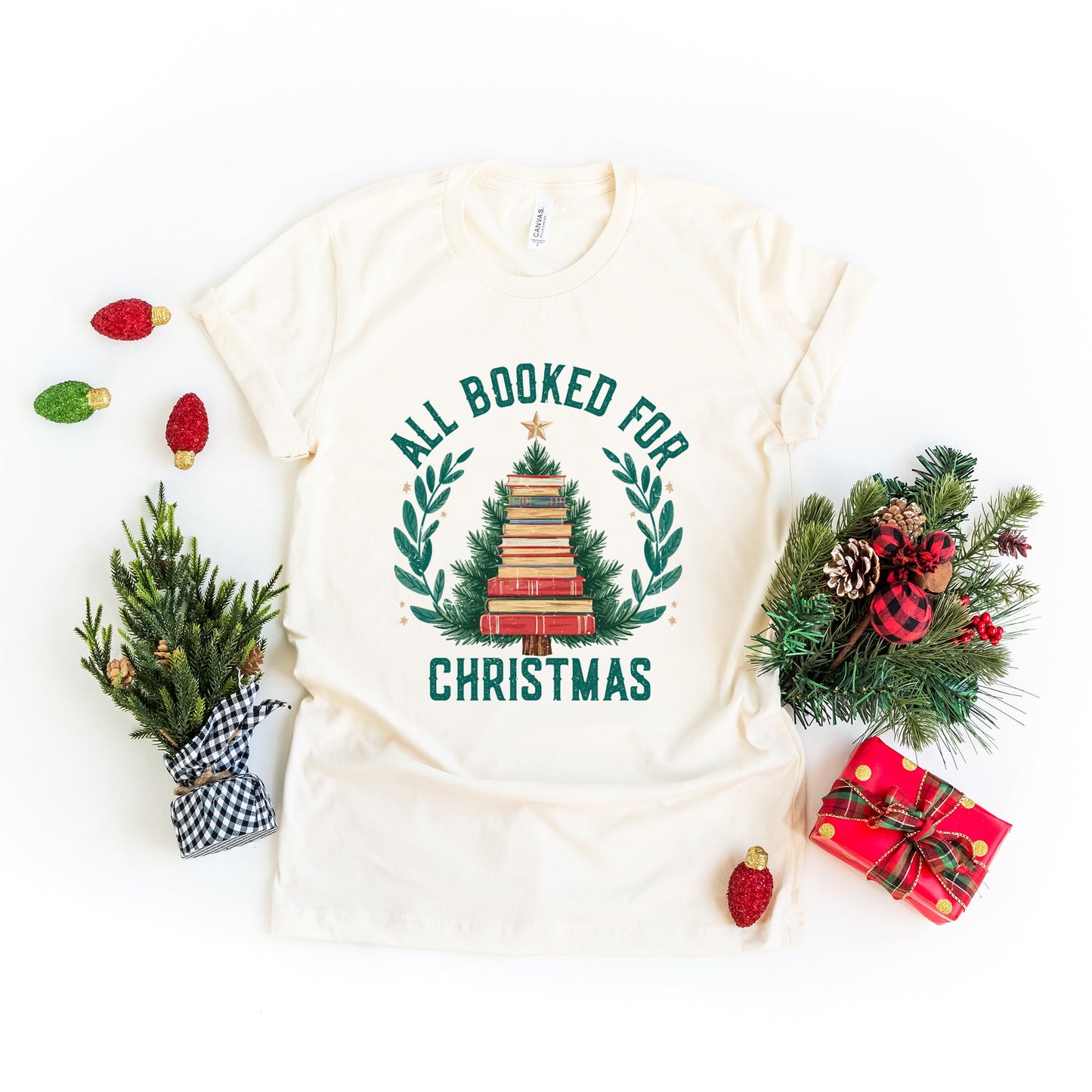 All Booked Christmas Tree | Short Sleeve Crewneck