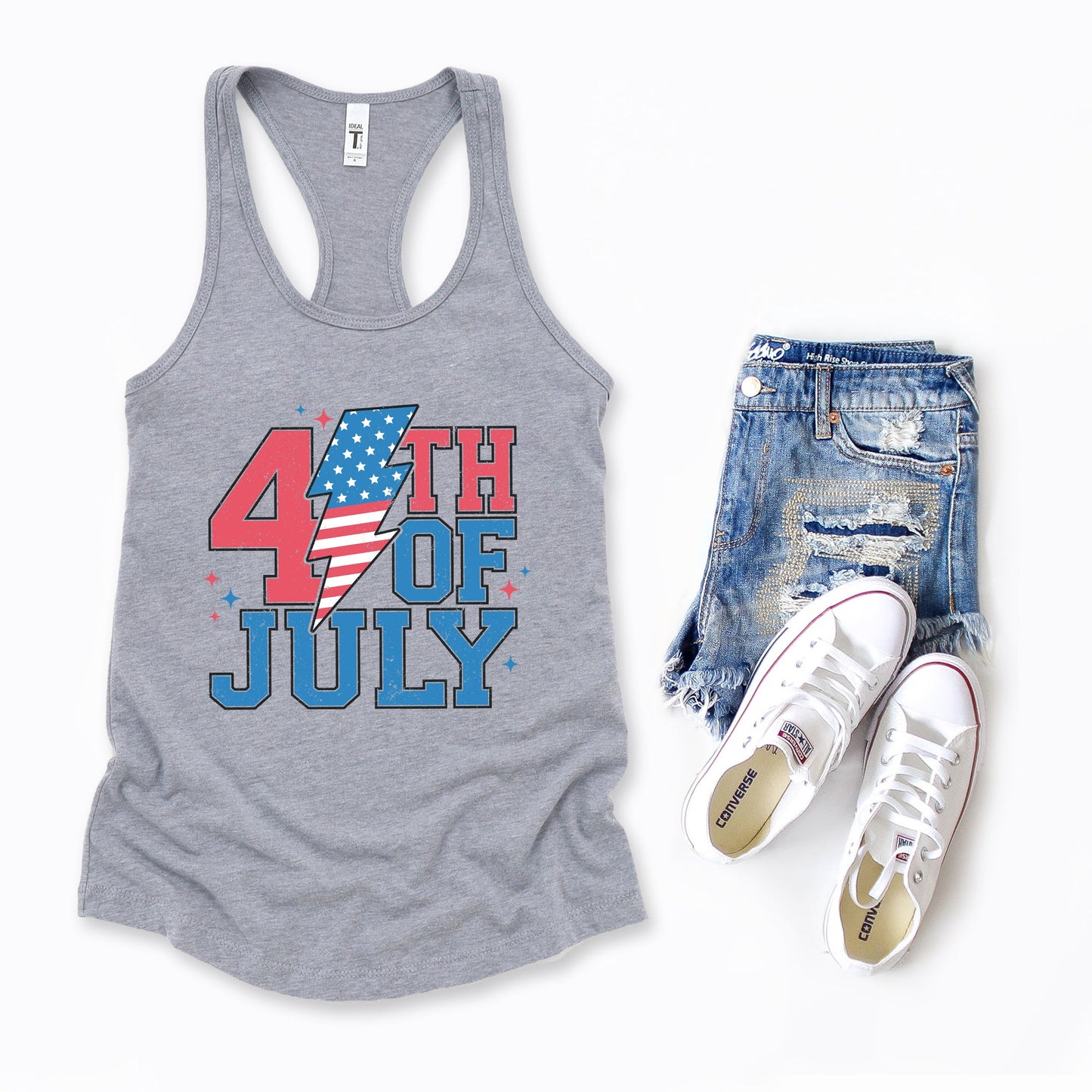 4th Of July Lightning Bolt | Racerback Tank