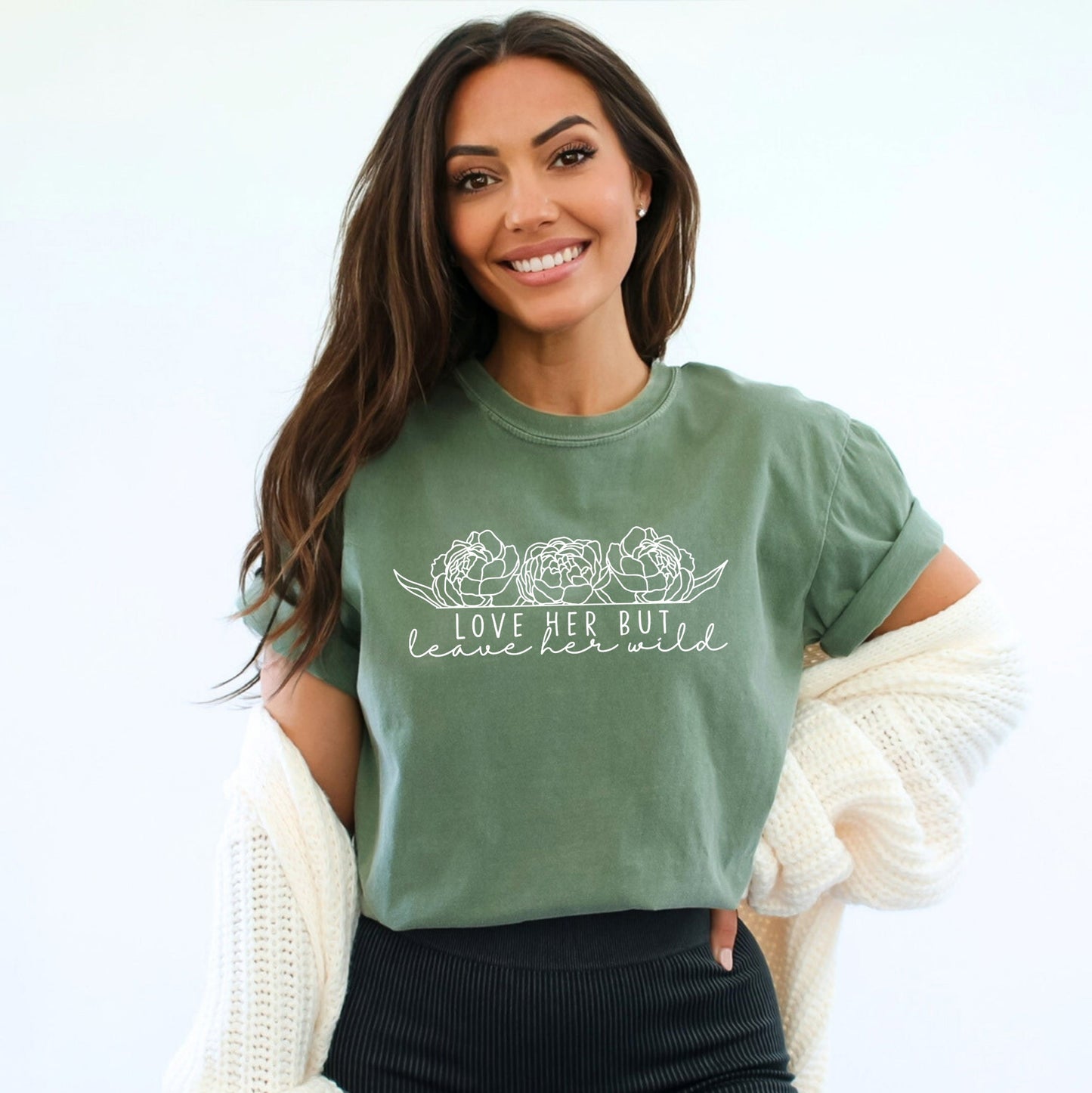 Leave Her Wild Floral | Garment Dyed Short Sleeve Tee