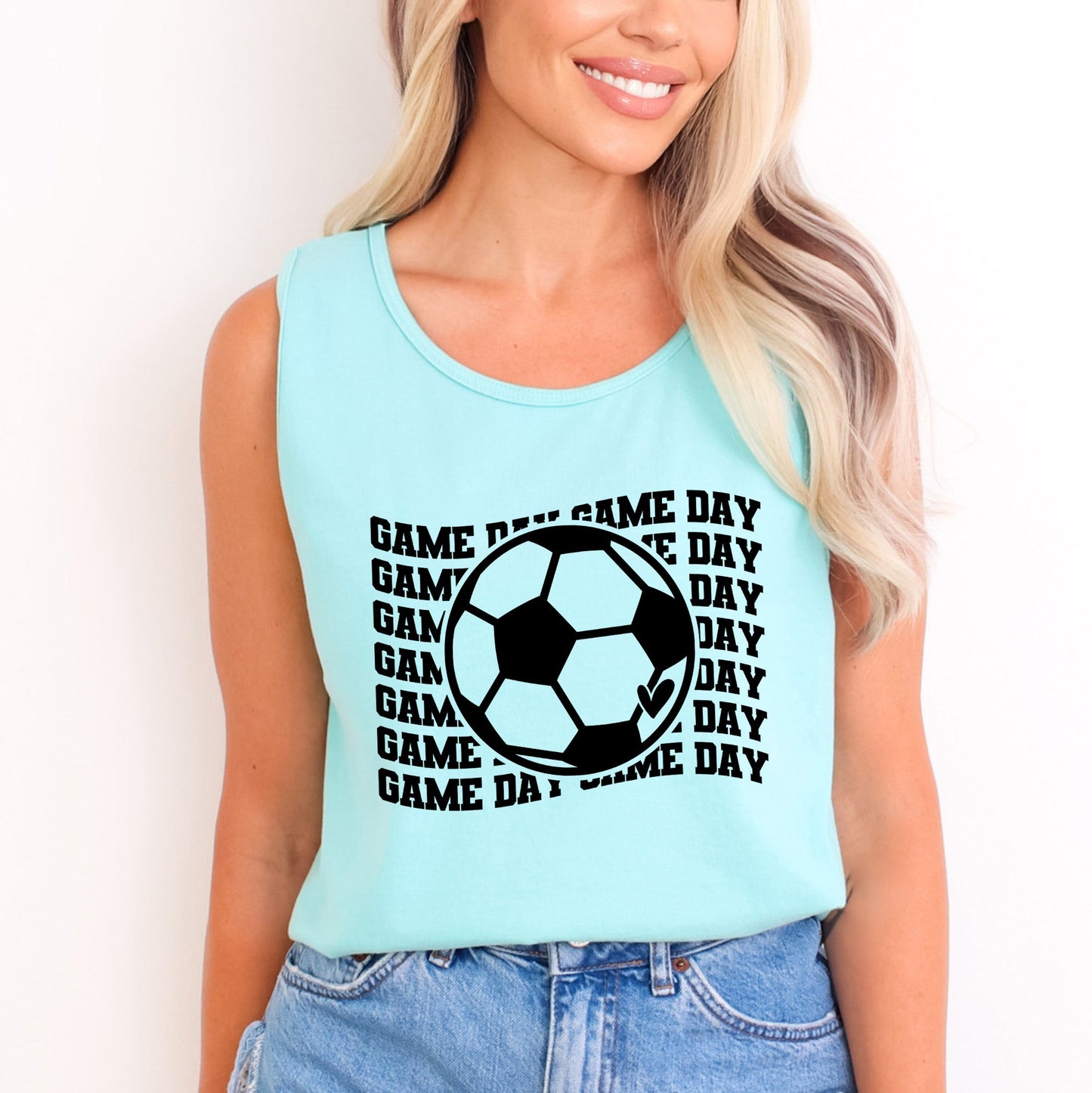 Soccer Game Day Stacked | Garment Dyed Tank