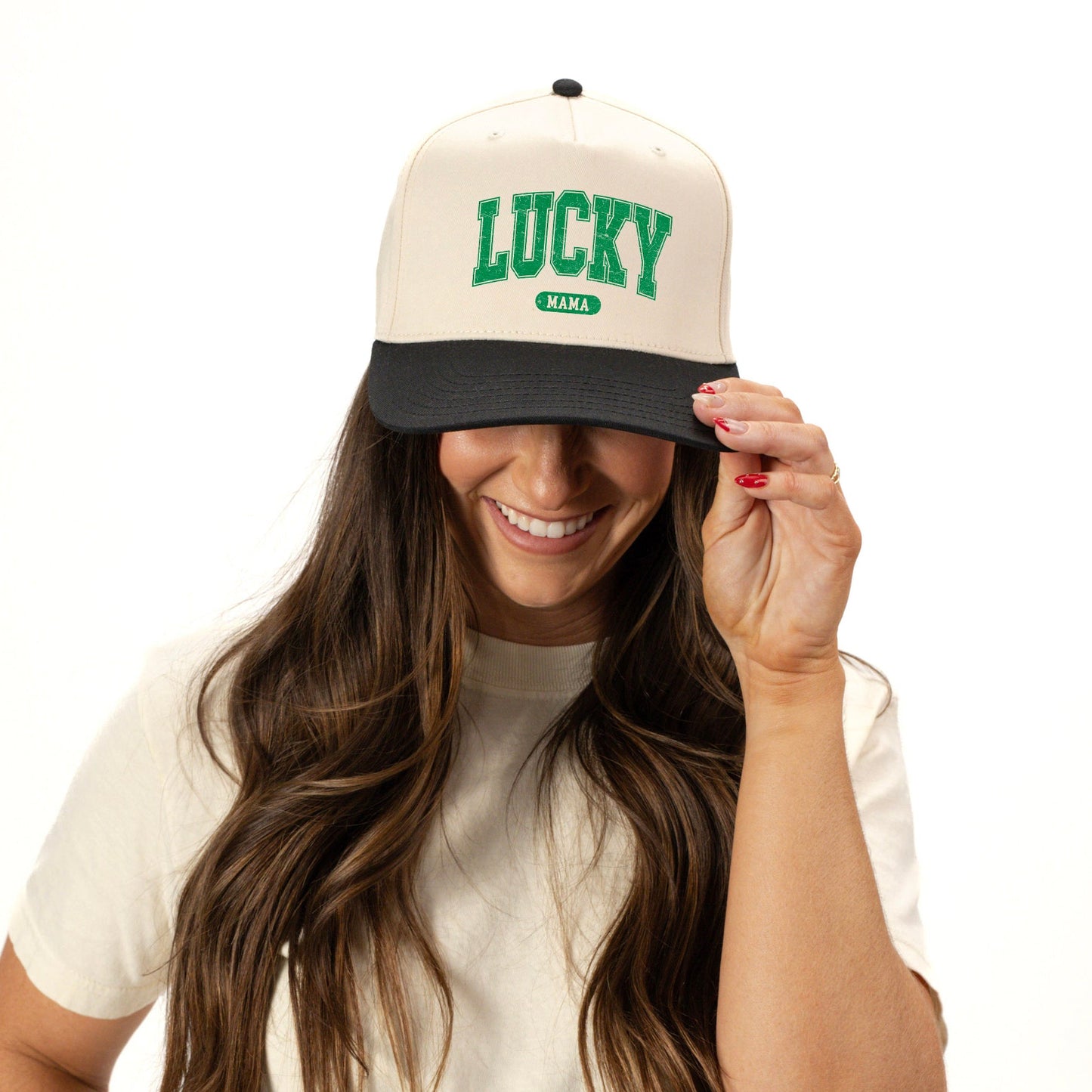 Lucky Mama Distressed | Canvas Trucker Hat