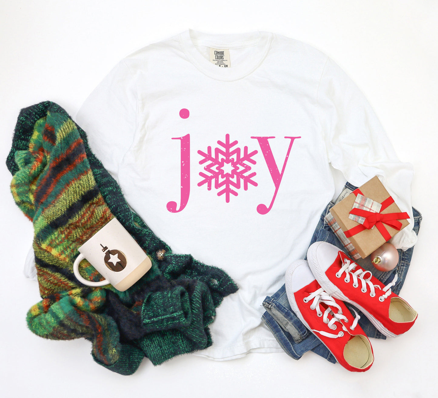 Joy Snowflake | Garment Dyed Long Sleeve