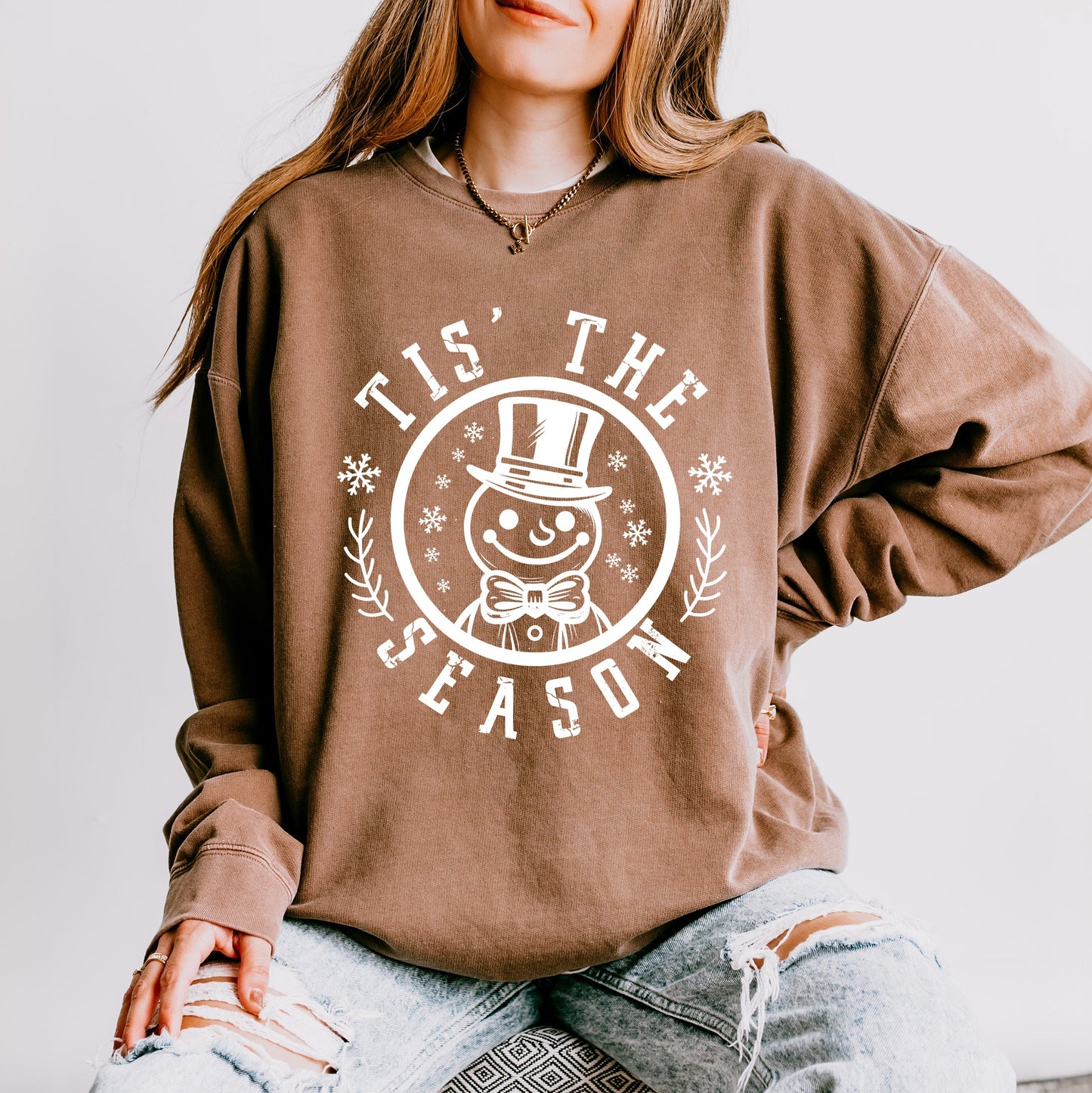 Tis The Season Distressed | Lightweight Garment Dyed Sweatshirt