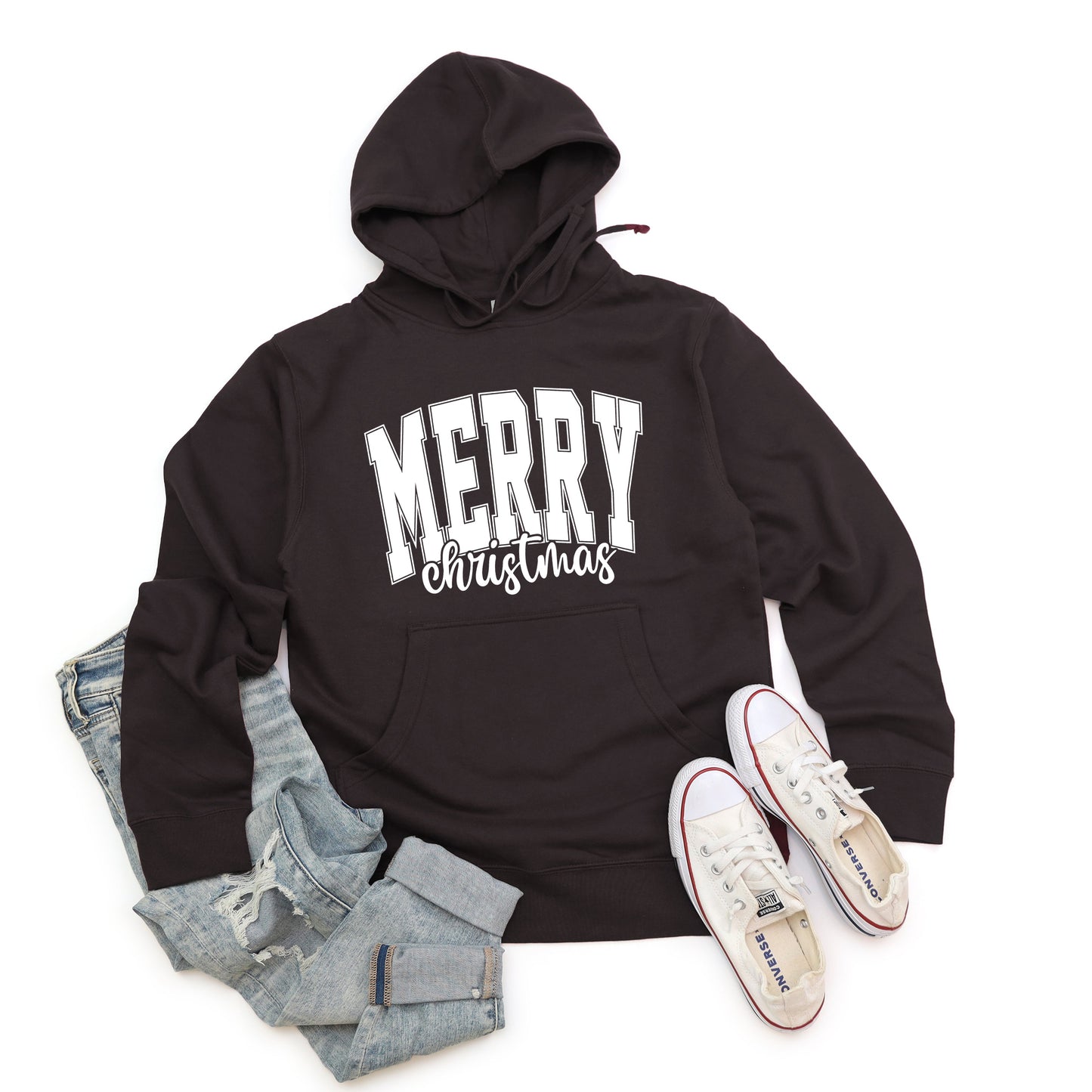 Merry Christmas Cursive Bold | Hoodie