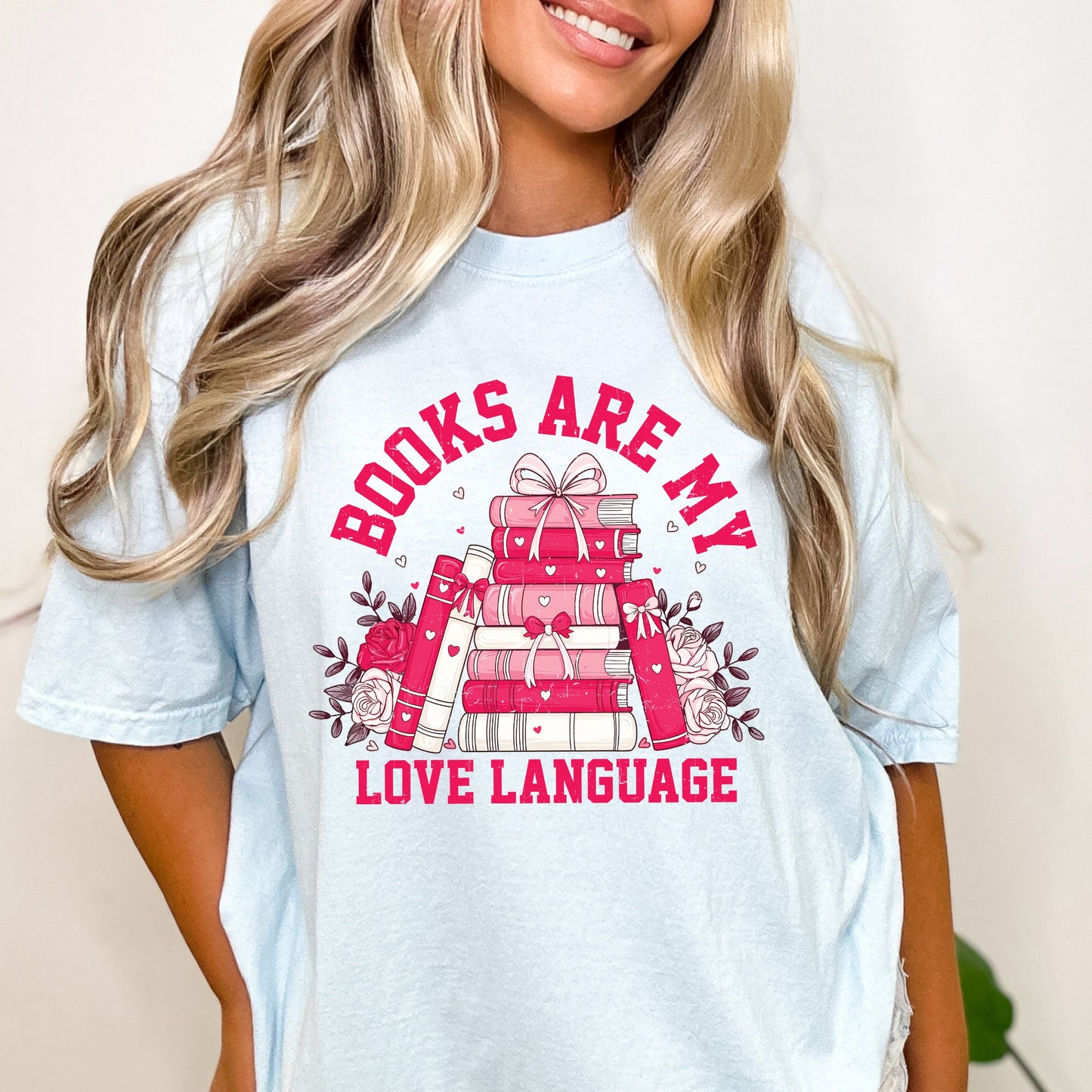 Books Are My Love Language Heart | Garment Dyed Tee