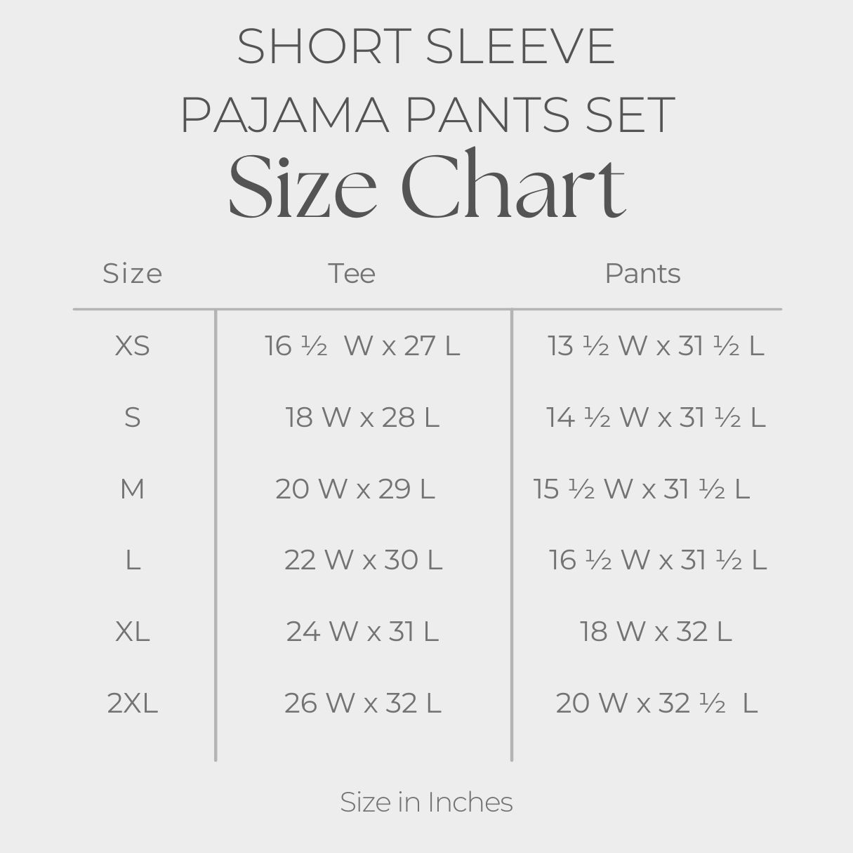 Women's Plaid Pants and Tee Set of 2 - size guide