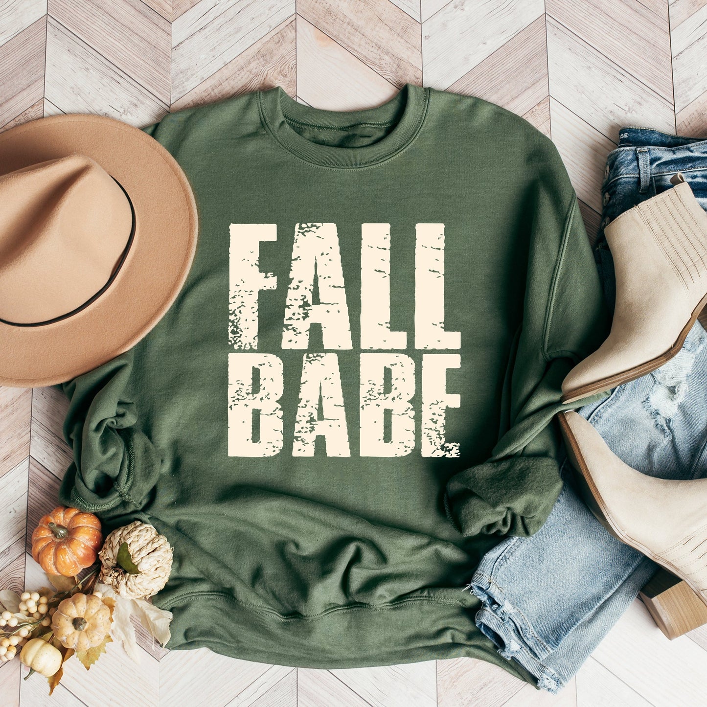 Fall Babe Distressed - Women's Graphic Sweatshirt