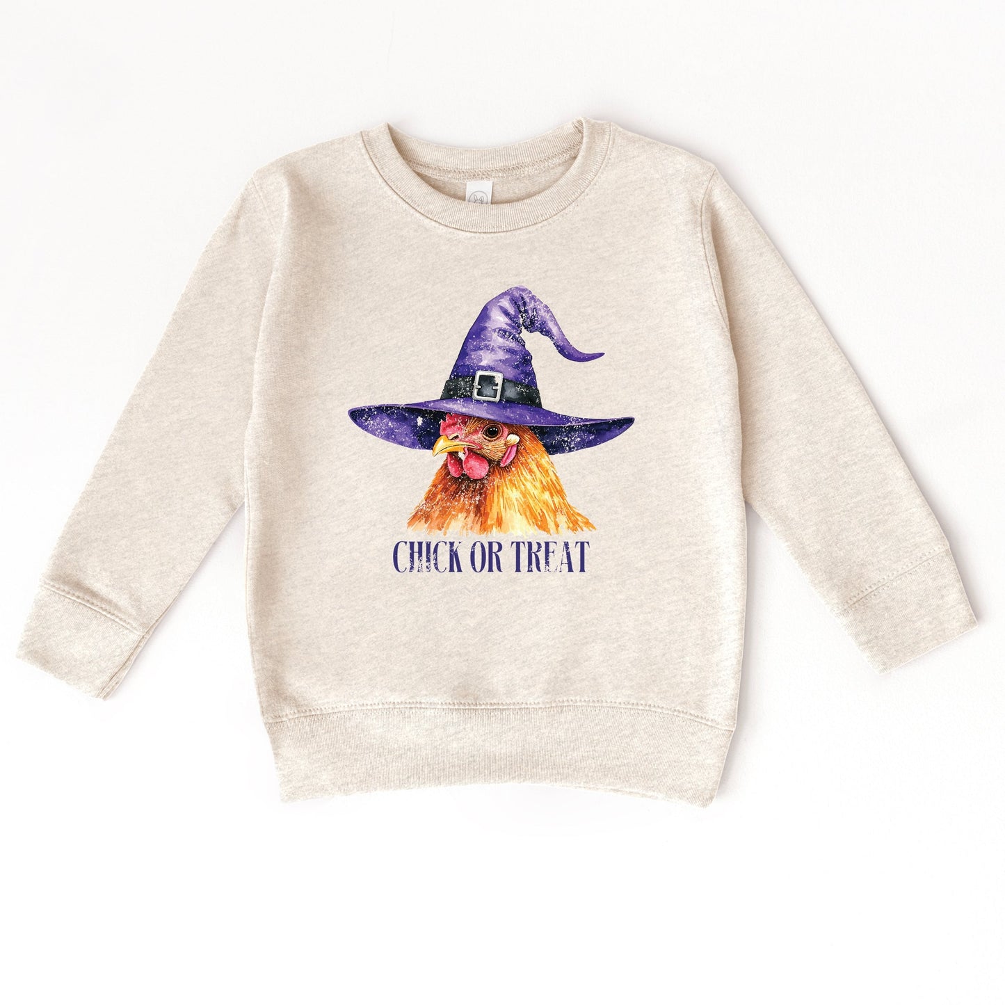 Chick Or Treat Watercolor Distressed - Toddler Graphic Sweatshirt and Youth Graphic Sweatshirt