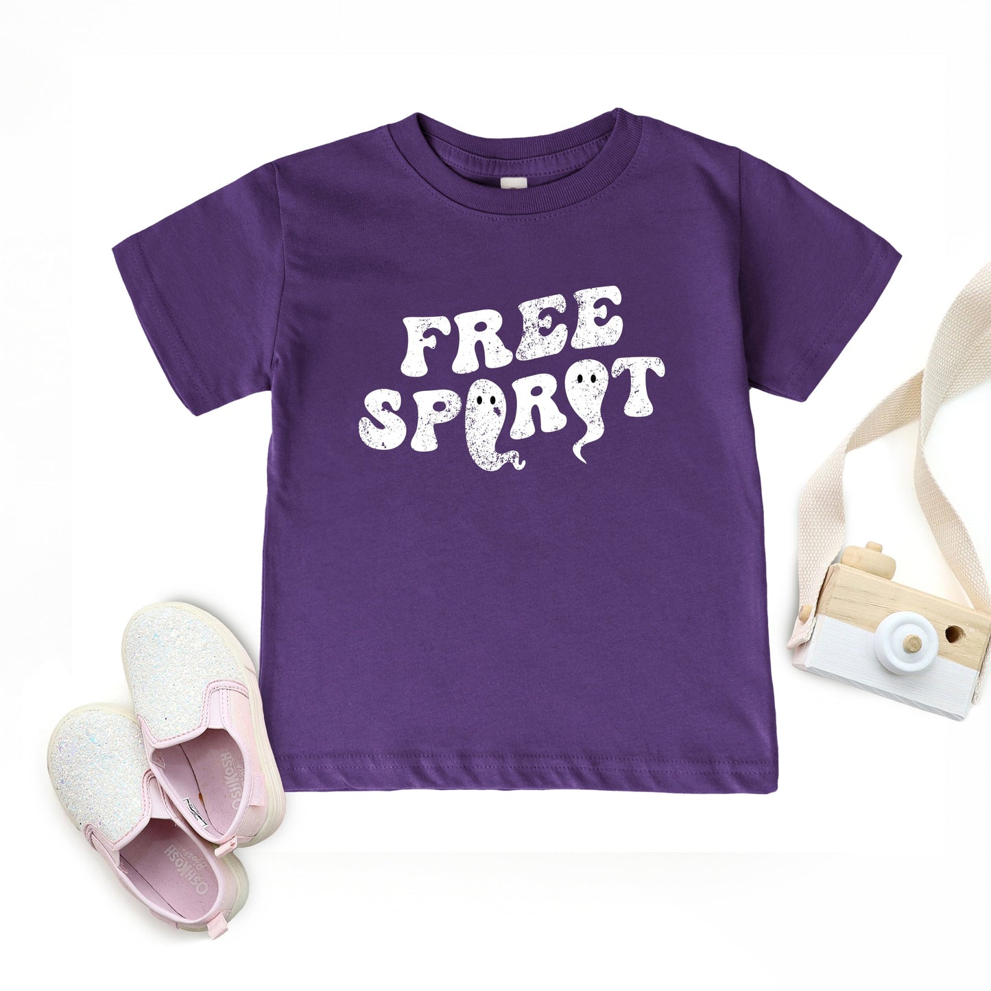 Free Spirit Ghost Distressed - Toddler Short Sleeve Graphic T-Shirt