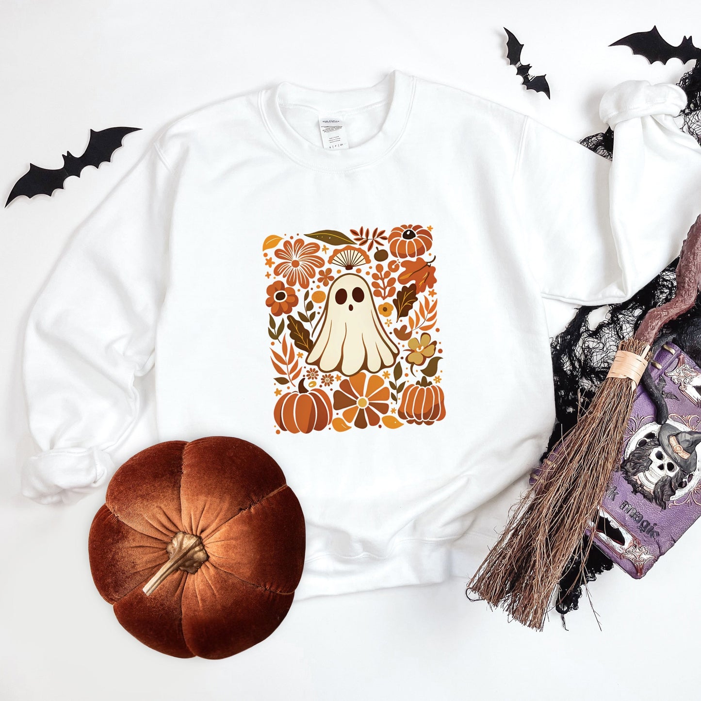 Ghost Floral Collage - Womens Sweatshirt