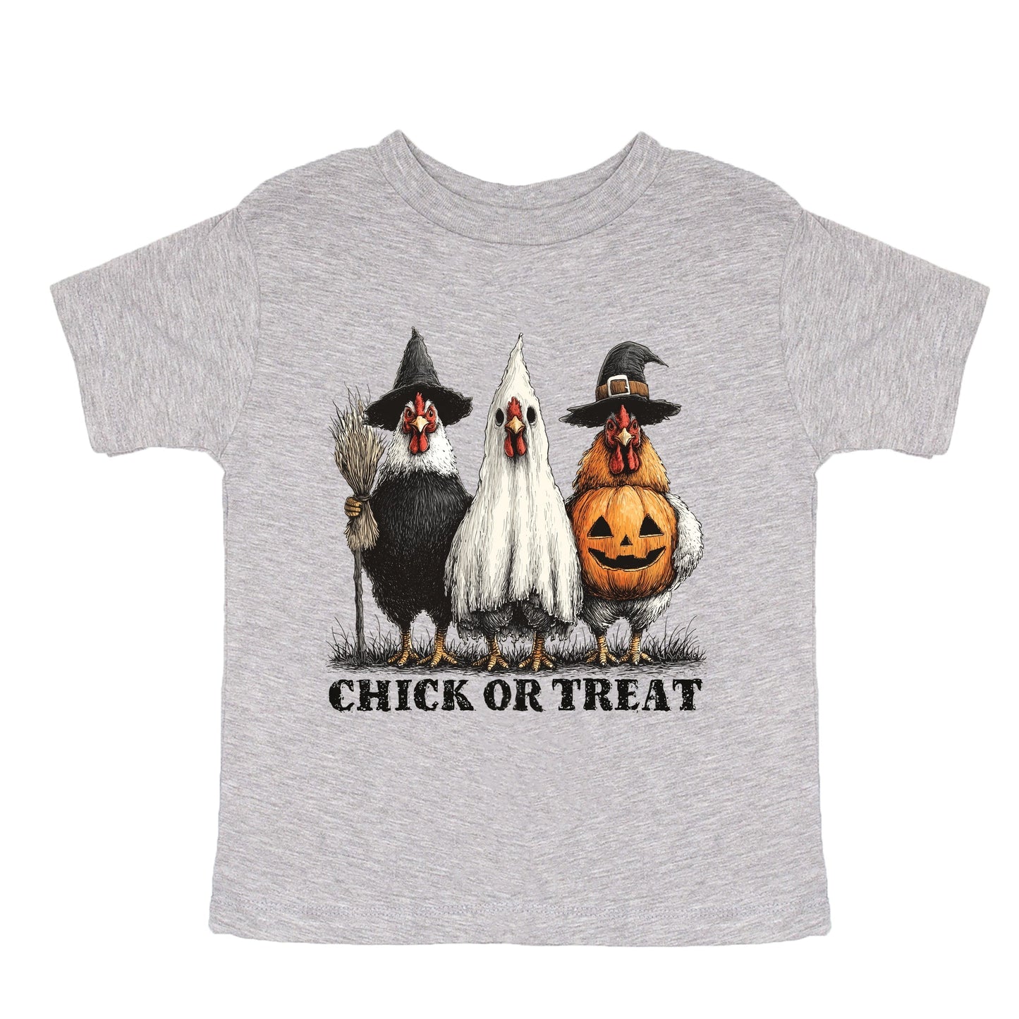 Chick or Treat Halloween Chickens - Youth Short Sleeve Graphic T-Shirt and Toddler Short Sleeve Graphic T-Shirt