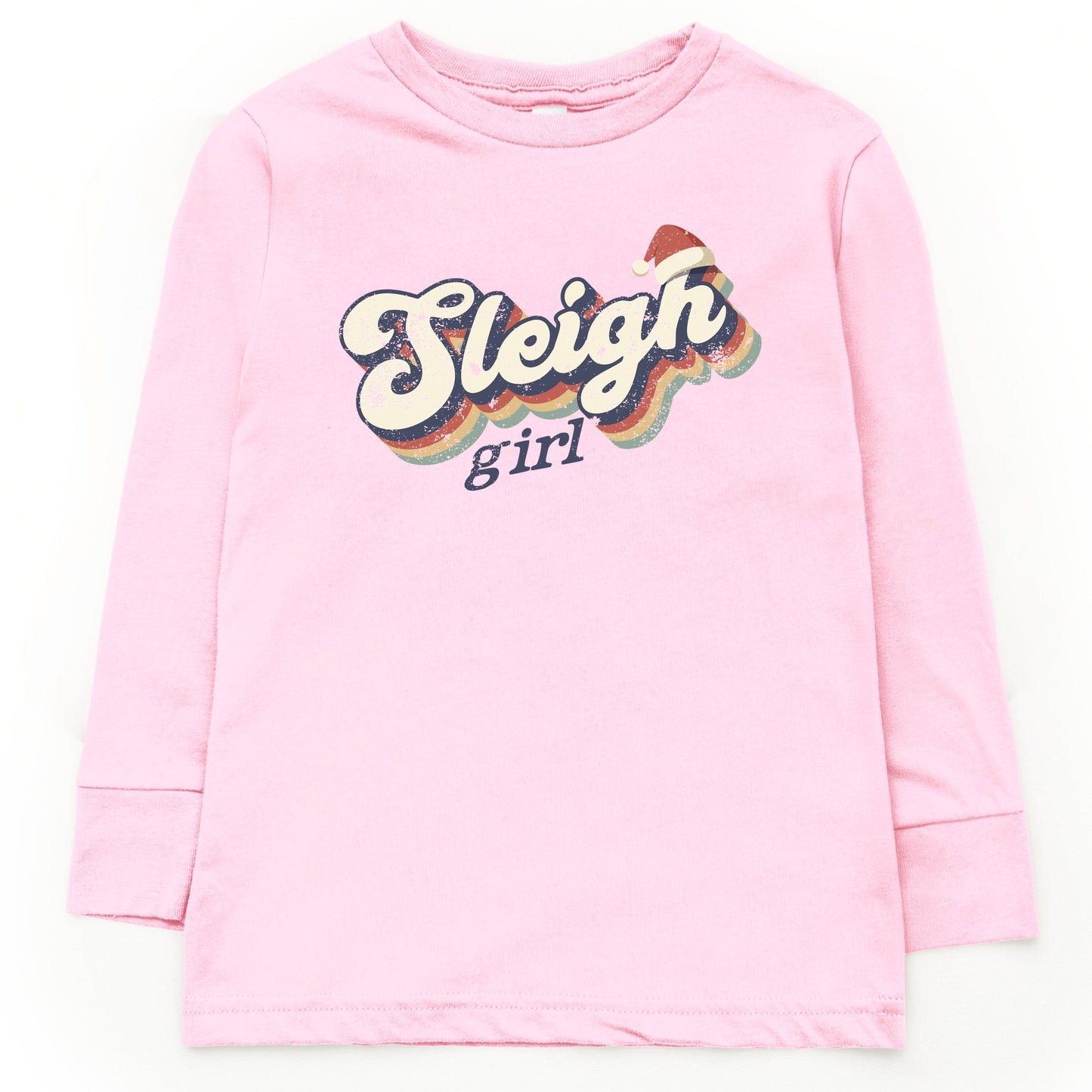 Sleigh Girl Retro Distressed - Youth Long Sleeve Graphic T-Shirt