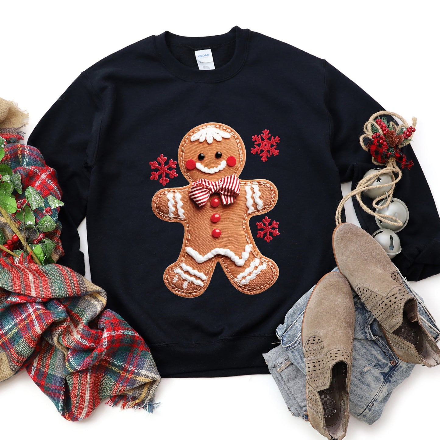 Gingerbread Patchwork Print - Womens Sweatshirt