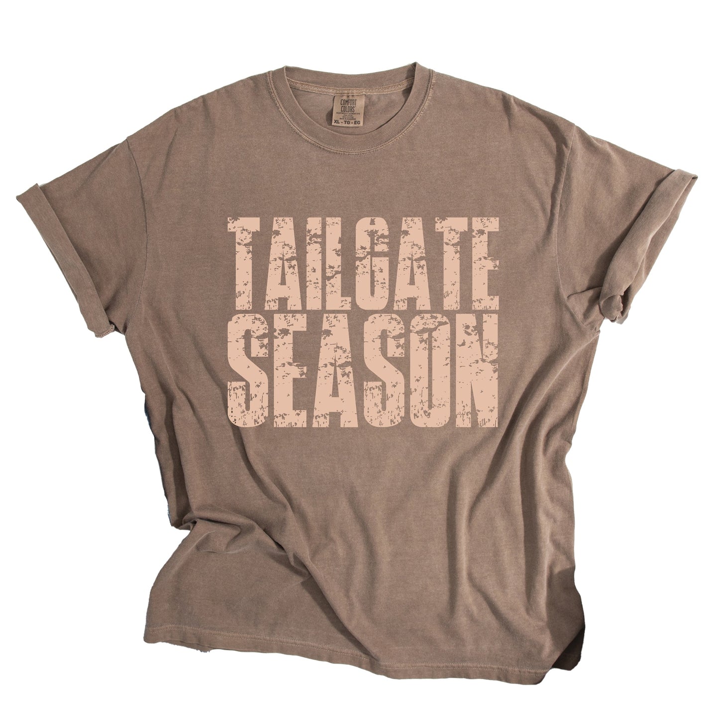 Tailgate Season Block Distressed - Women's Garment Dyed Graphic T-Shirt
