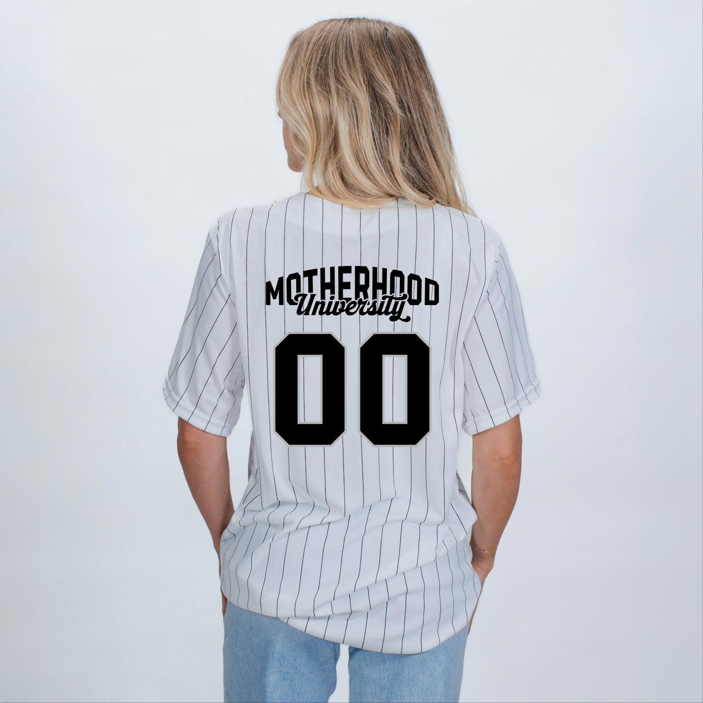 Motherhood University Jersey - Striped Baseball Jersey