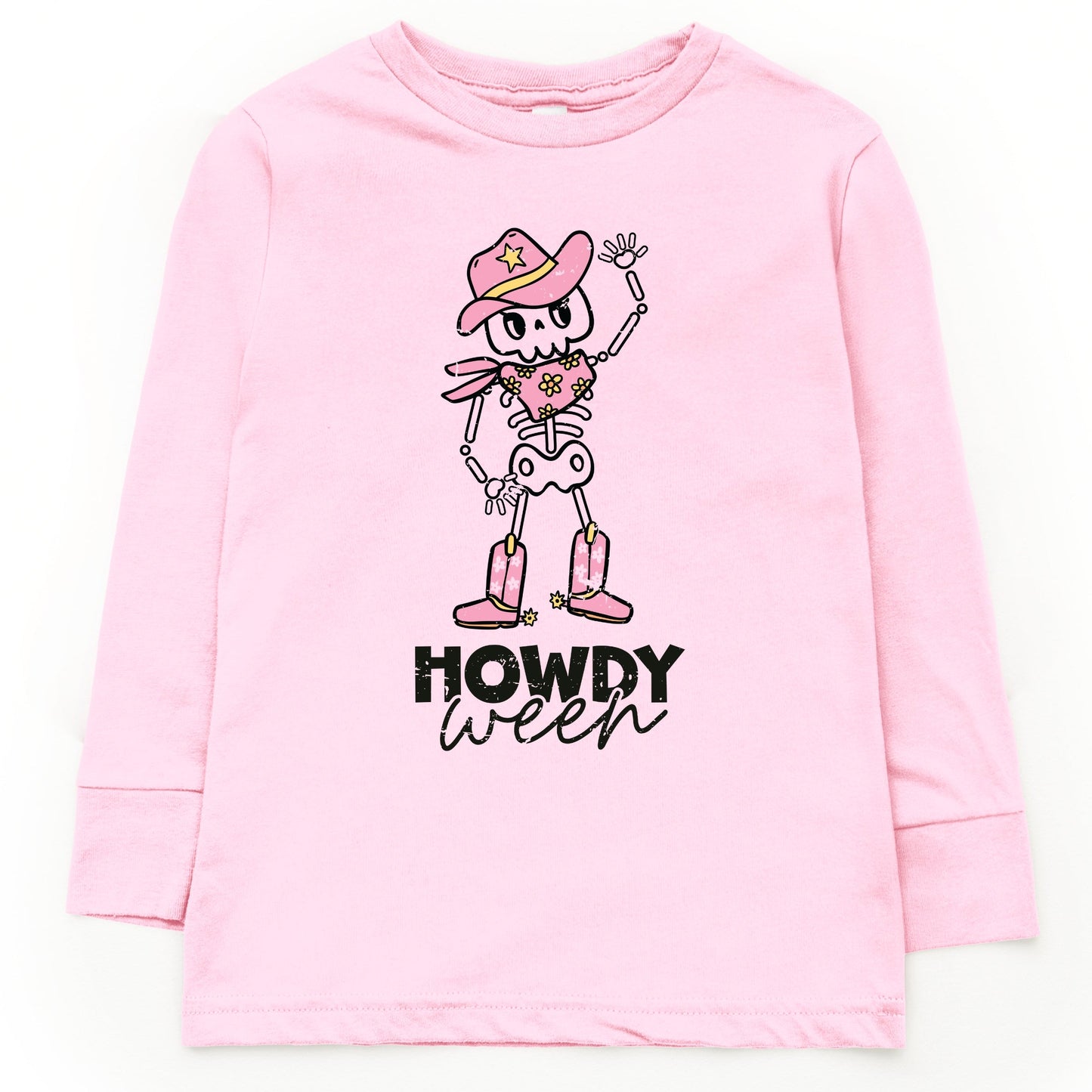 Howdyween Skeleton - Kids Toddler Long Sleeve Tee and Kids Youth Long Sleeve Tee