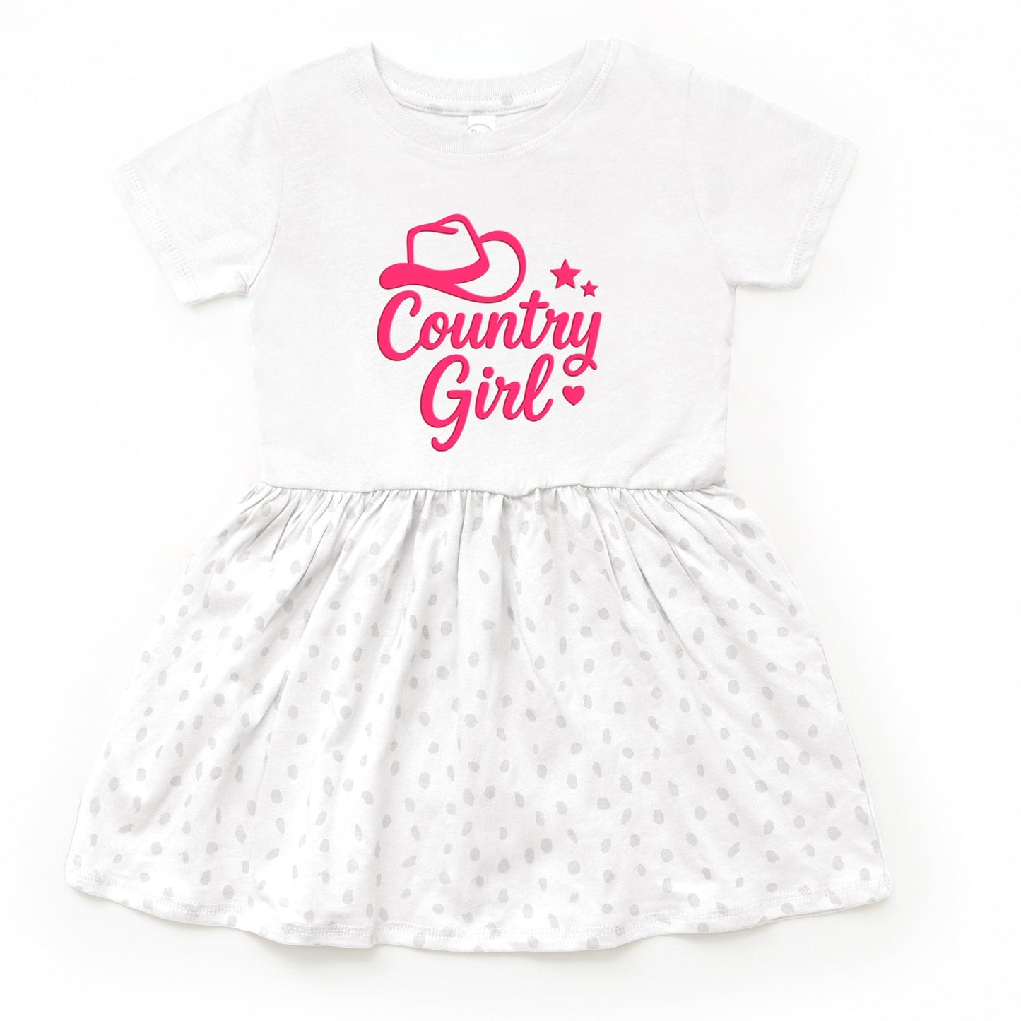 Country Girl Hat Puff Print - Toddler Graphic Dress