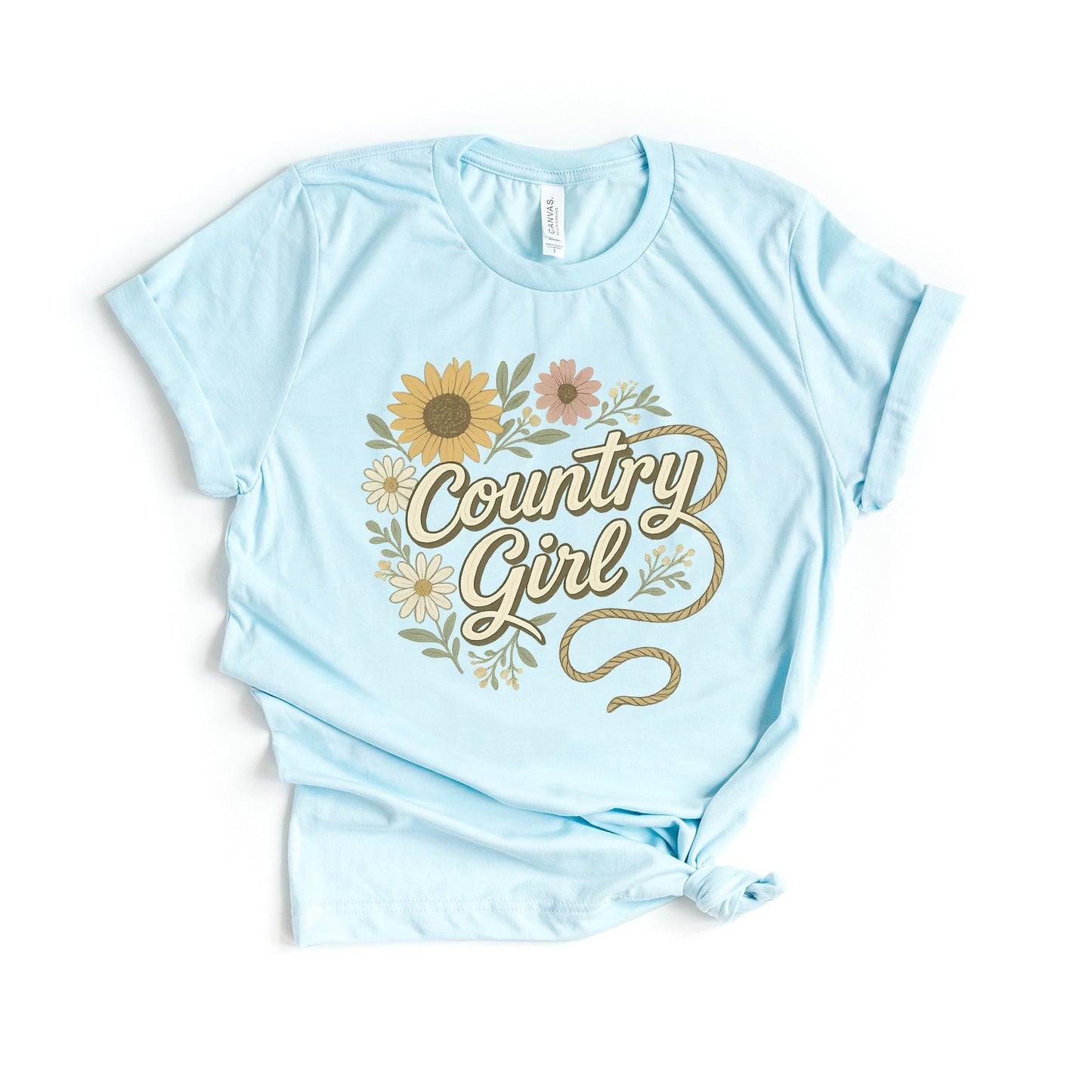 Country Girl Rope Watercolor - Women's Short Sleeve Graphic T-Shirt