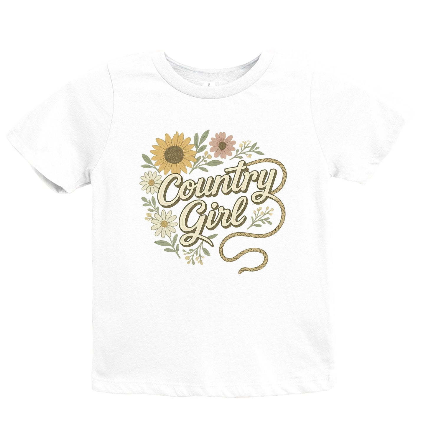 Country Girl Rope Watercolor - Youth Short Sleeve Graphic T-Shirt