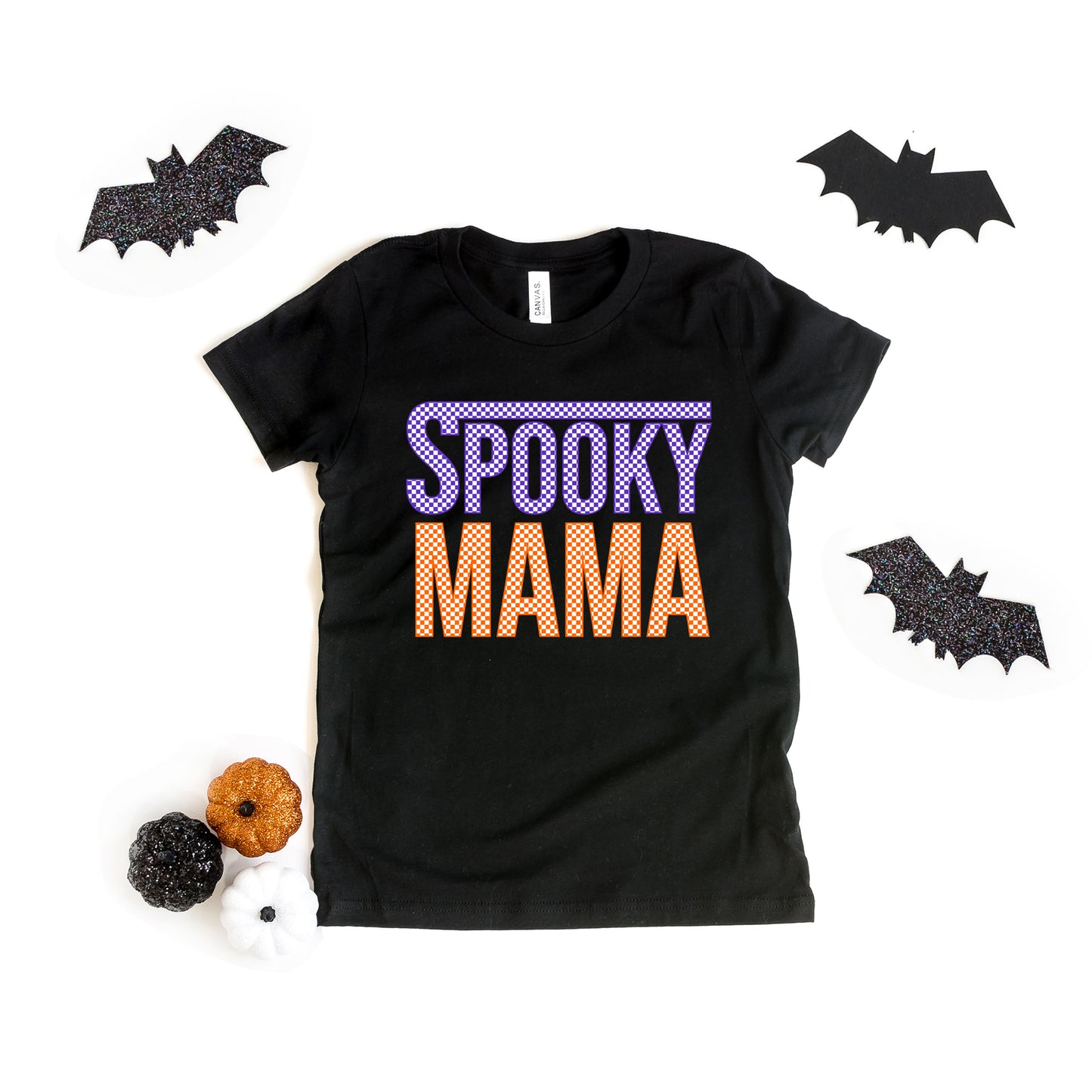 Spooky Mama Checkered | Short Sleeve Crew Neck