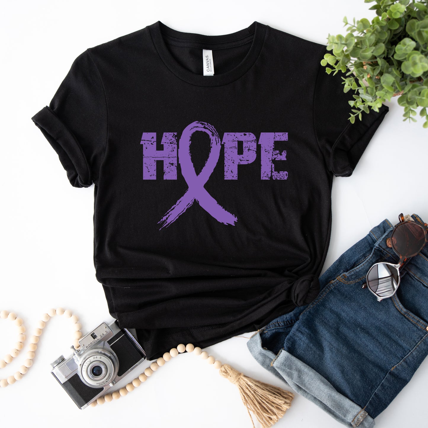 Hope Ribbon | Short Sleeve Crew Neck