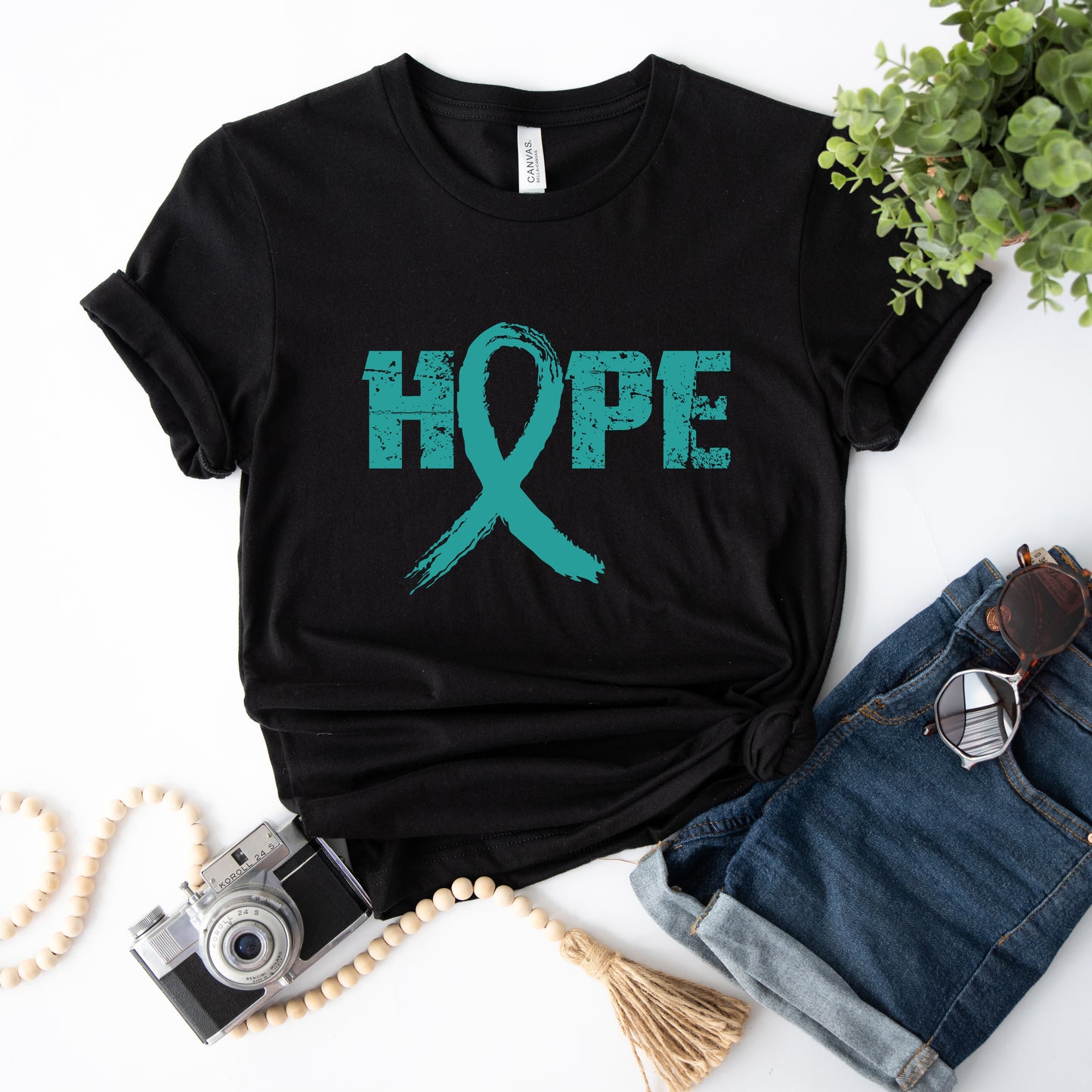 Hope Ribbon | Short Sleeve Crew Neck