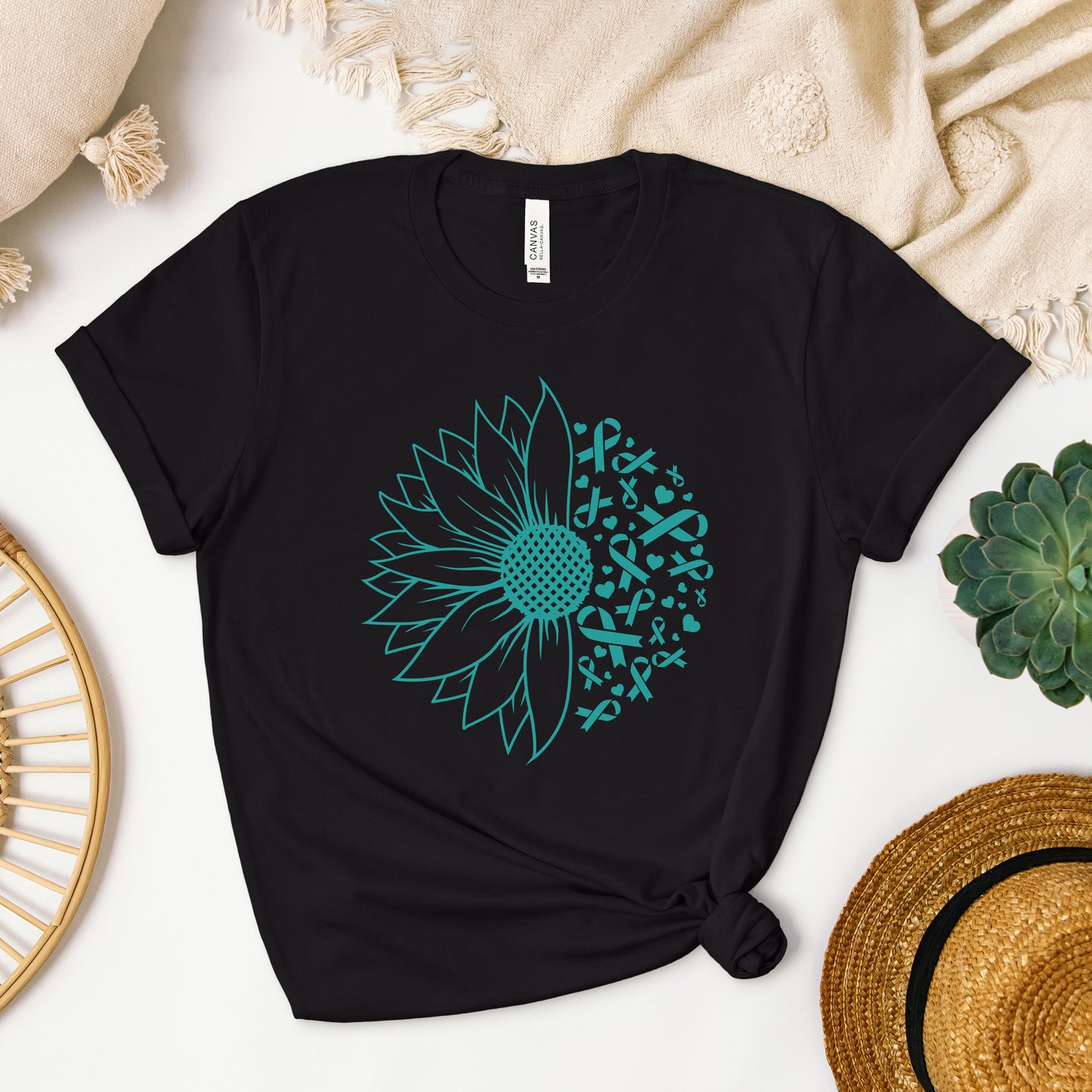 Sunflower Breast Cancer | Short Sleeve Crew Neck