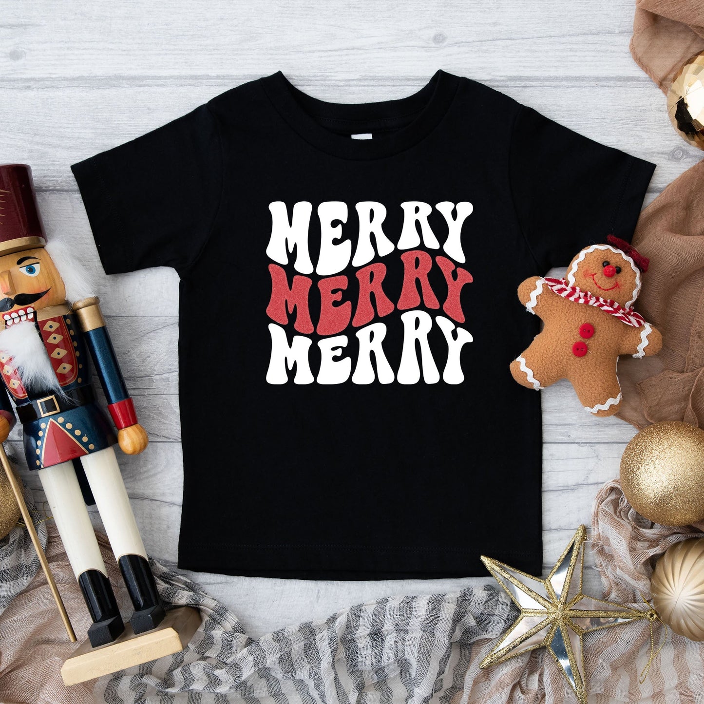 Santa We Good Glitter | Youth Graphic Short Sleeve Tee