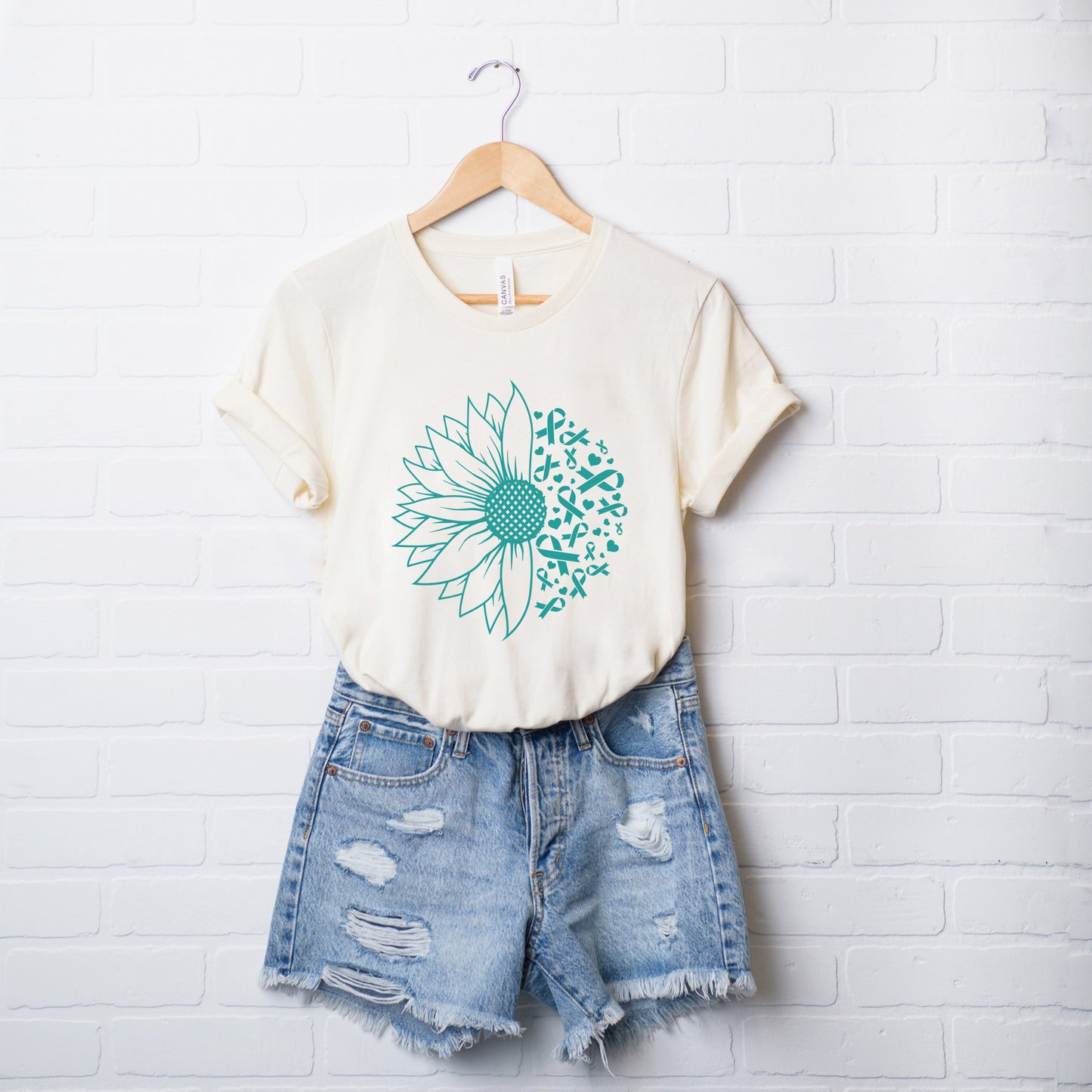 Sunflower Breast Cancer | Short Sleeve Crew Neck