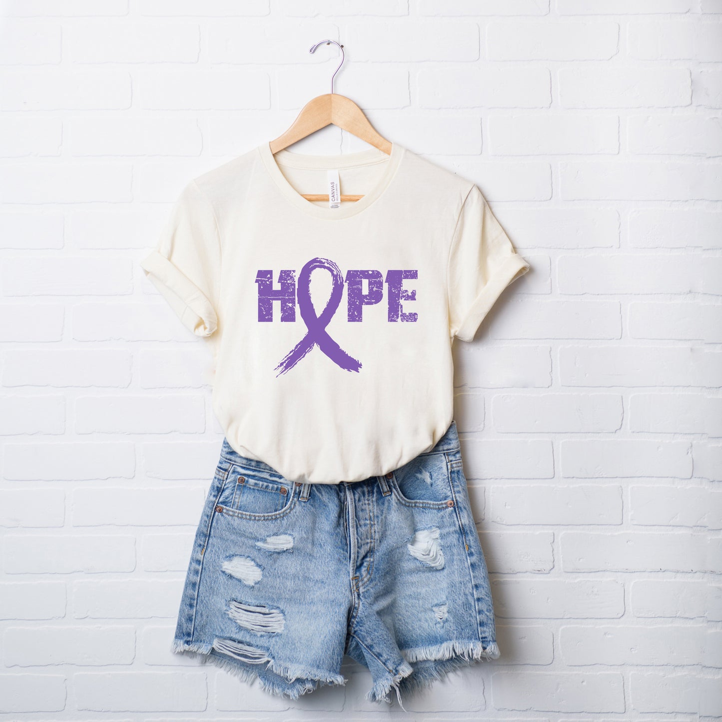 Hope Ribbon | Short Sleeve Crew Neck