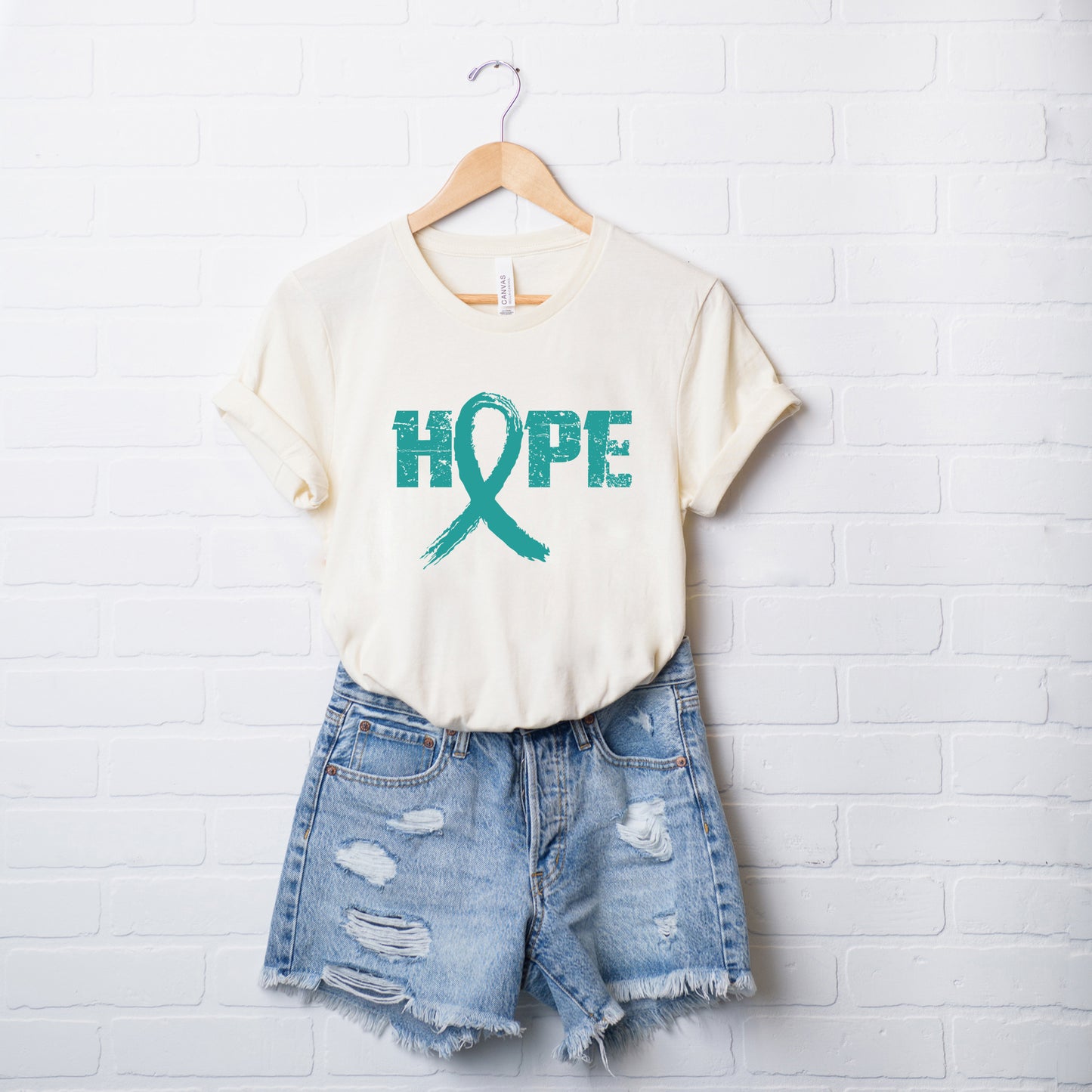 Hope Ribbon | Short Sleeve Crew Neck