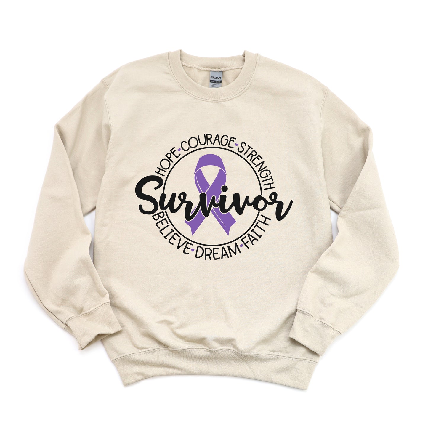 Breast Cancer Survivor Circle Words | Sweatshirt