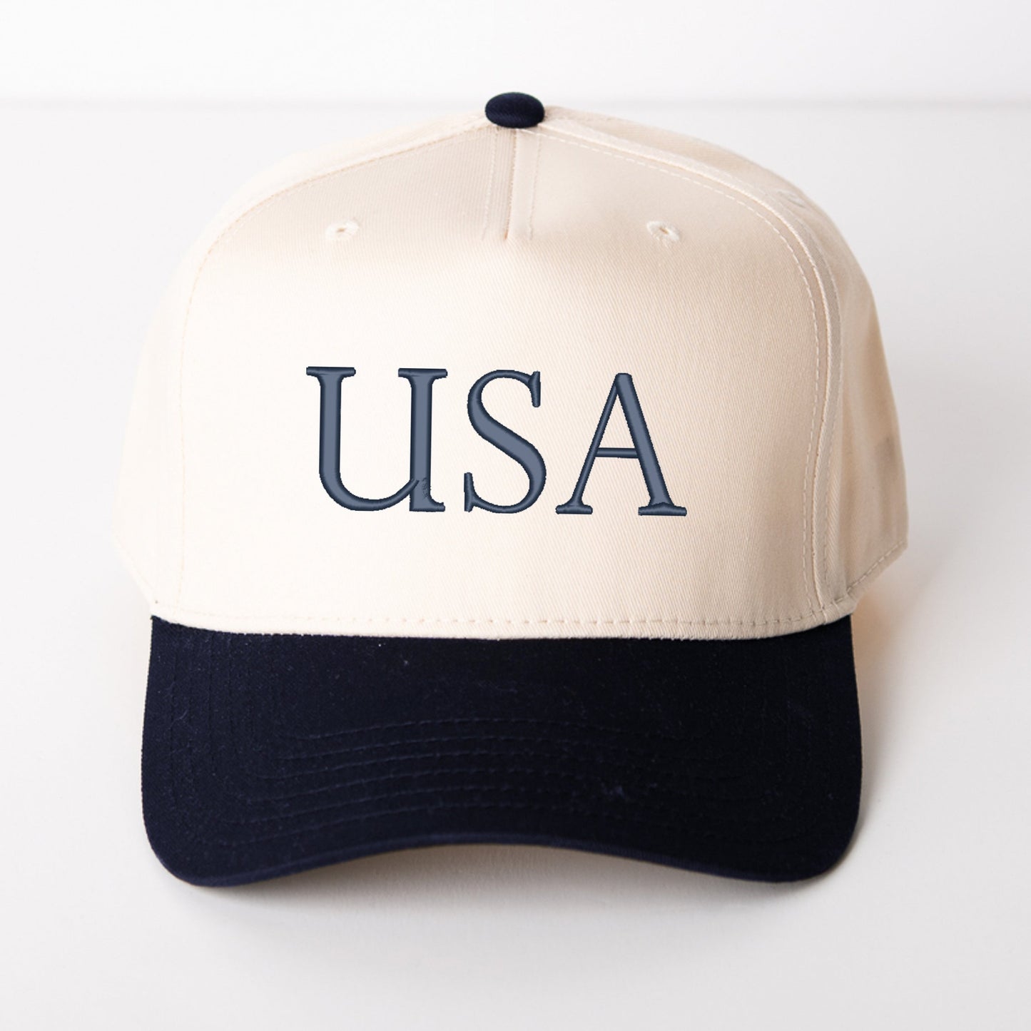 Embroidered USA Letters - Women's Canvas Trucker Hat