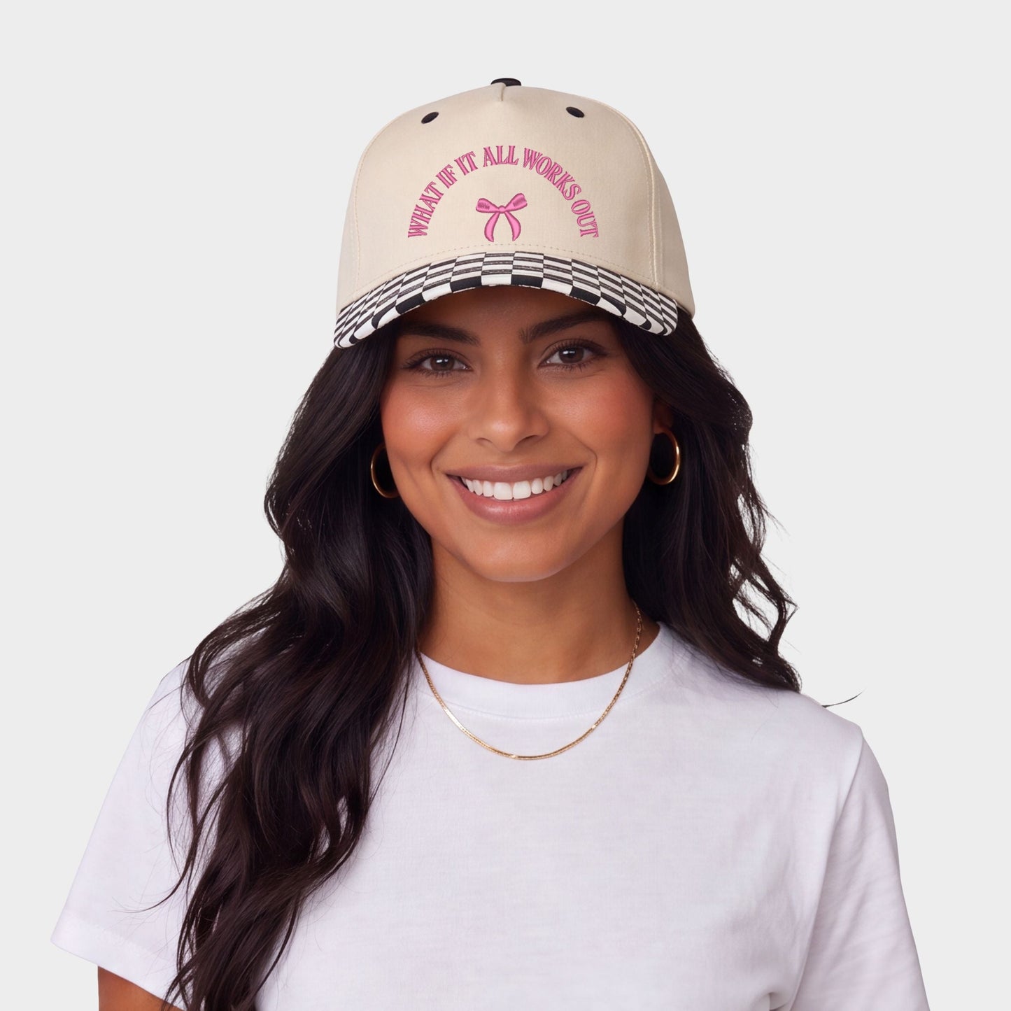 Embroidered What If It All Works Out - Women's Canvas Trucker Hat