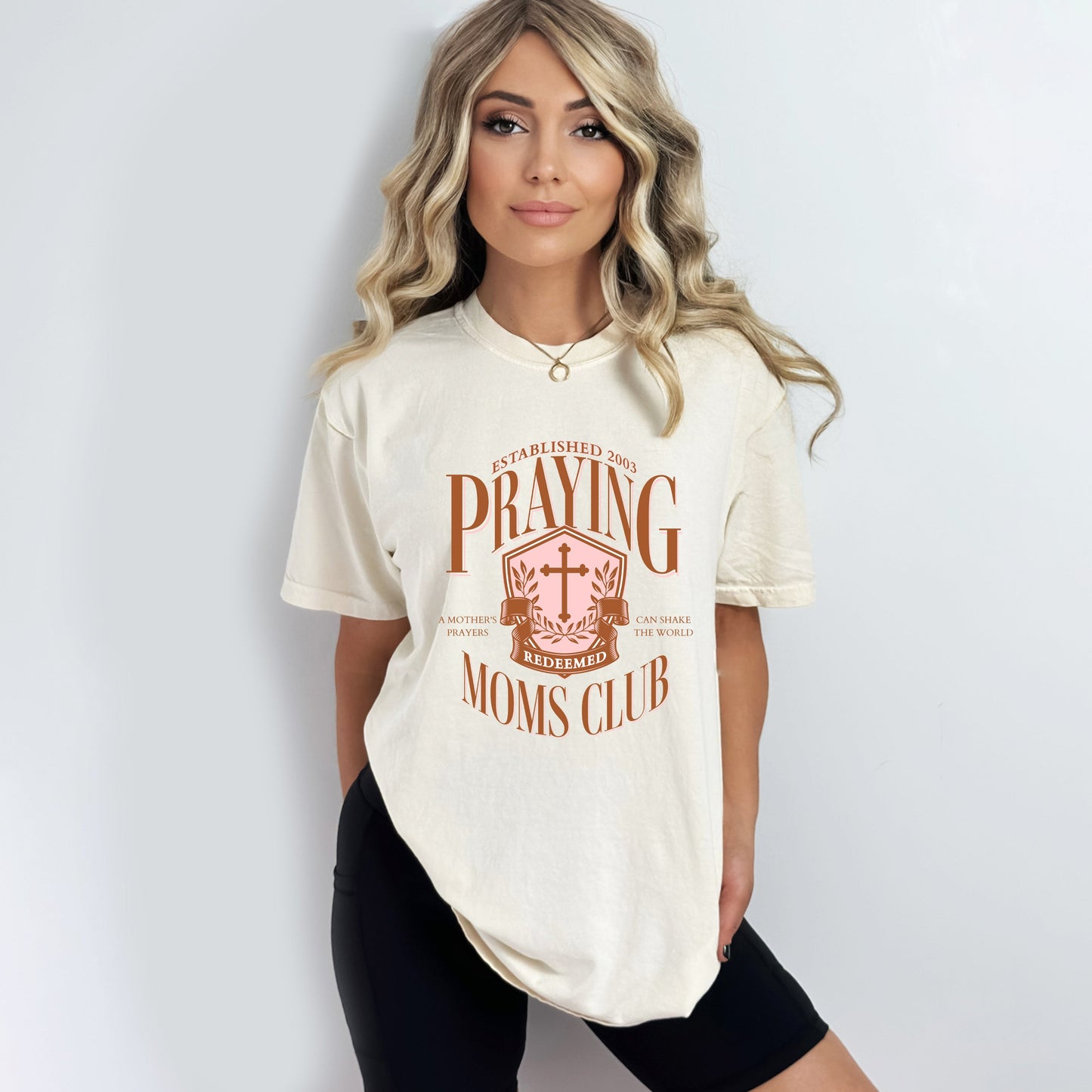Praying Moms Club Cross | Garment Dyed Tee