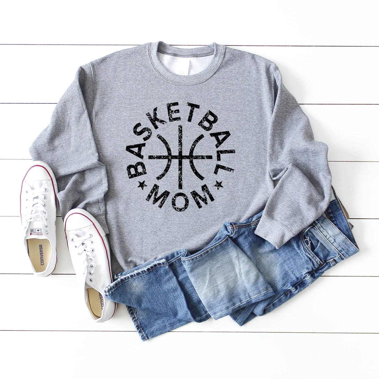 Basketball Mom Distressed | Sweatshirt