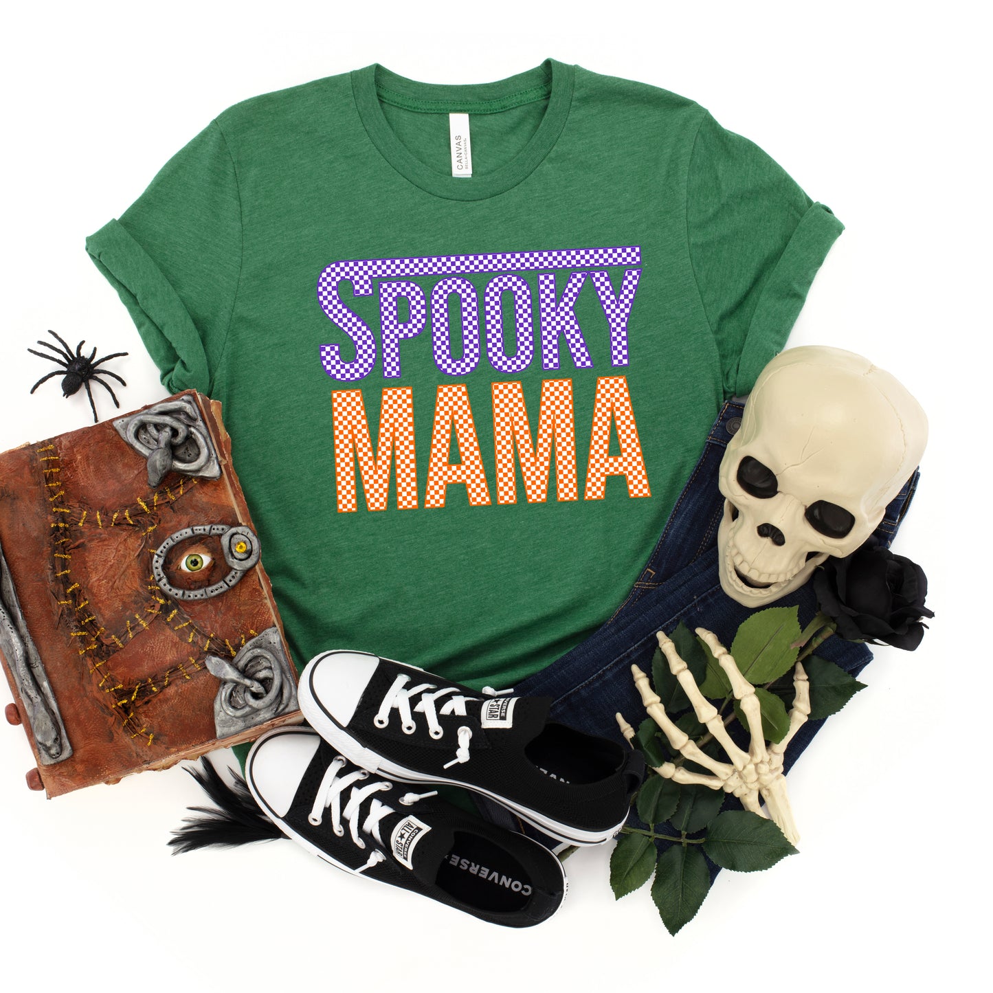 Spooky Mama Checkered | Short Sleeve Crew Neck