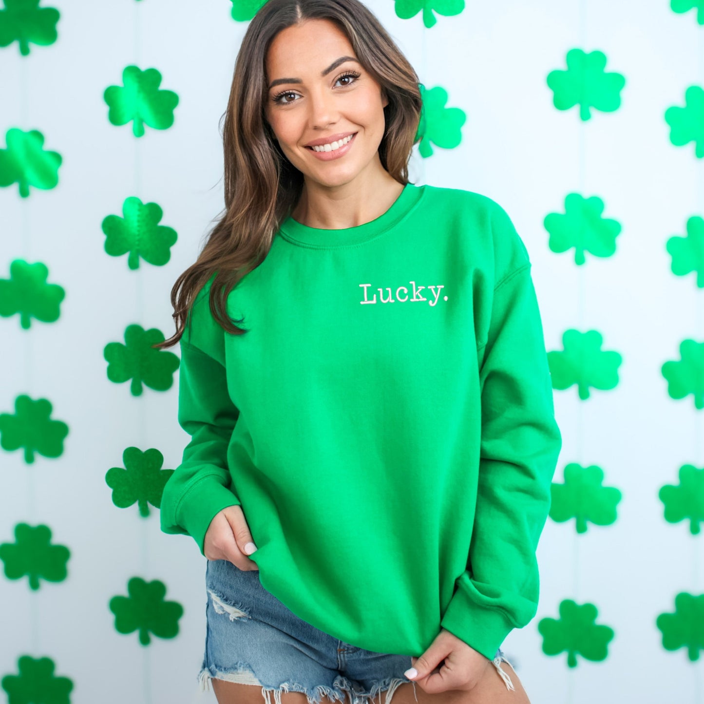 Embroidered Lucky Typewriter | Sweatshirt