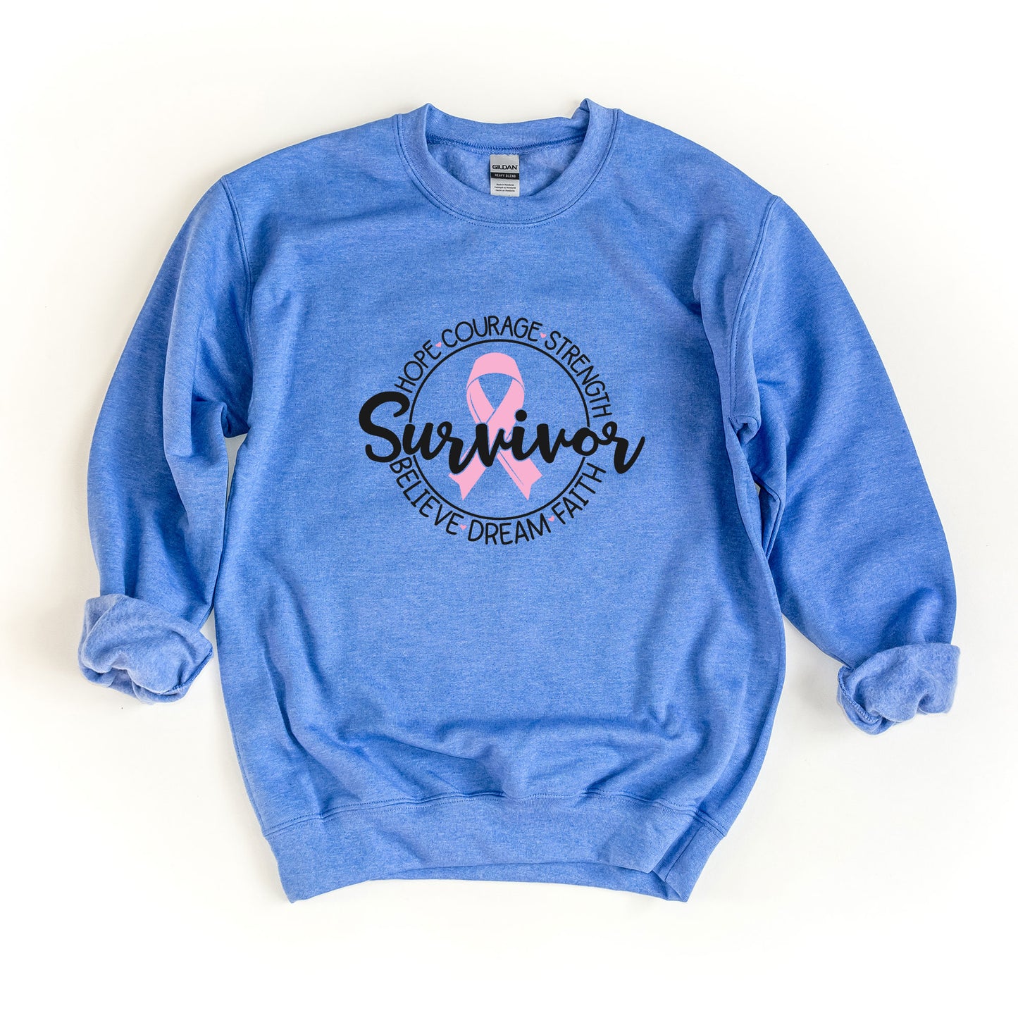 Breast Cancer Survivor Circle Words | Sweatshirt