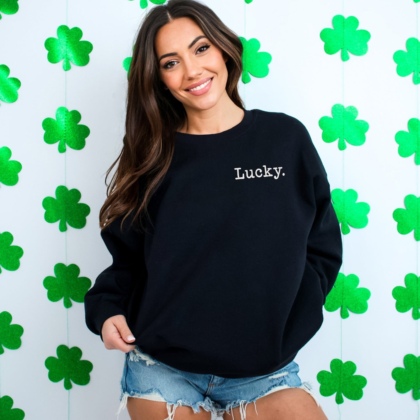 Embroidered Lucky Typewriter | Sweatshirt