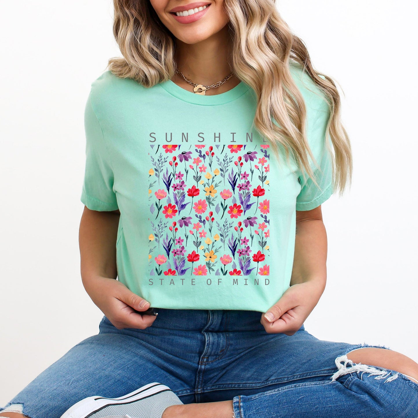 Sunshine State Of Mind Flowers | Short Sleeve Graphic Tee