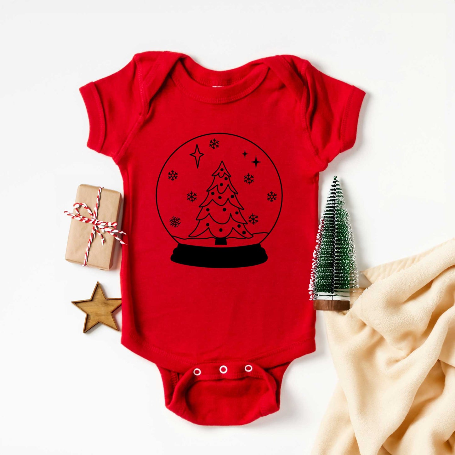 Christmas Snow Globe | Baby Graphic Short Sleeve Onesie