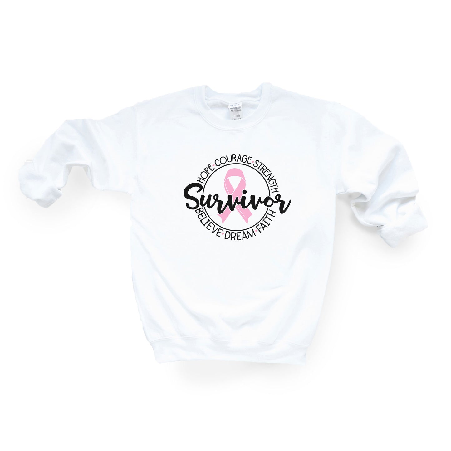 Breast Cancer Survivor Circle Words | Sweatshirt