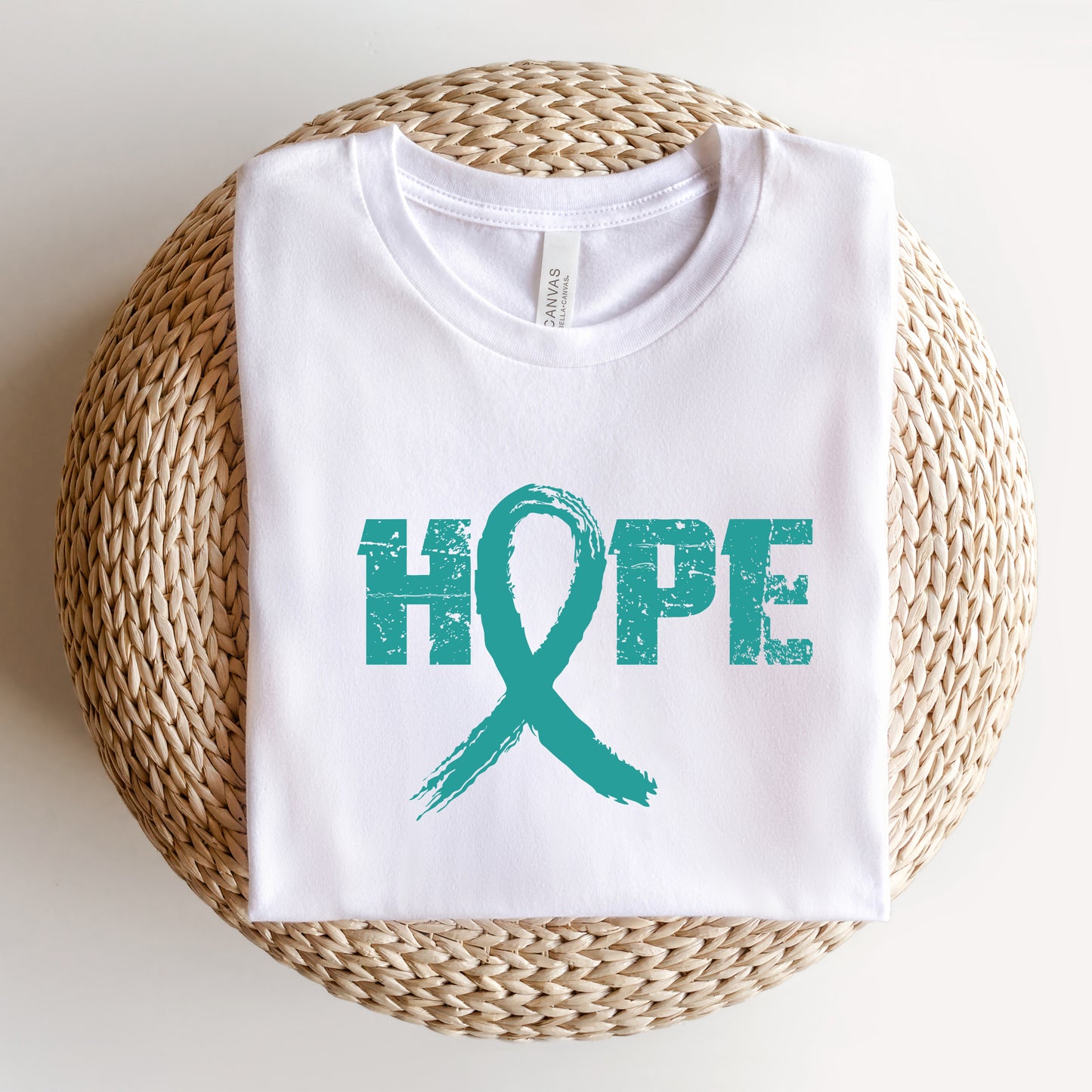 Hope Ribbon | Short Sleeve Crew Neck