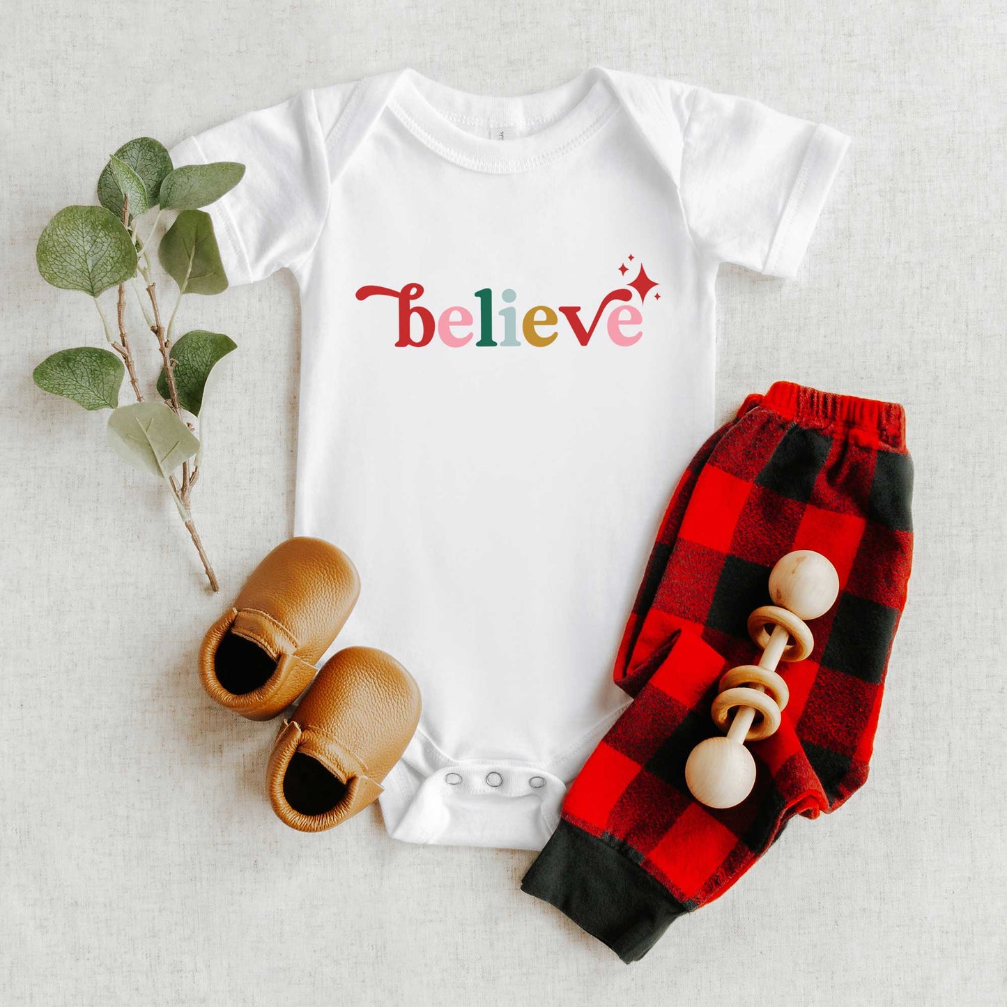 Believe Colorful | Baby Graphic Short Sleeve Onesie