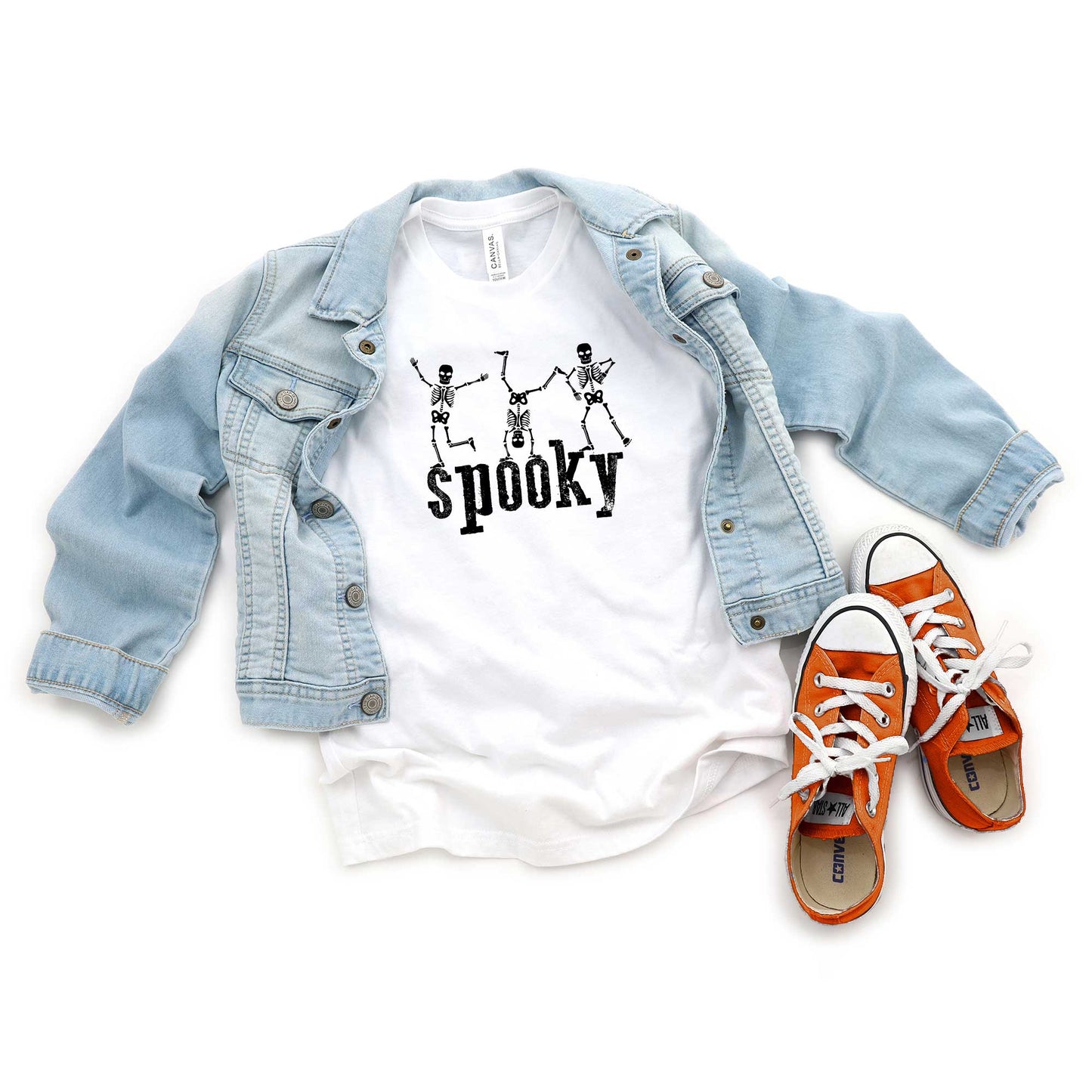 Spooky Dancing Skeletons | Youth Short Sleeve Crew Neck